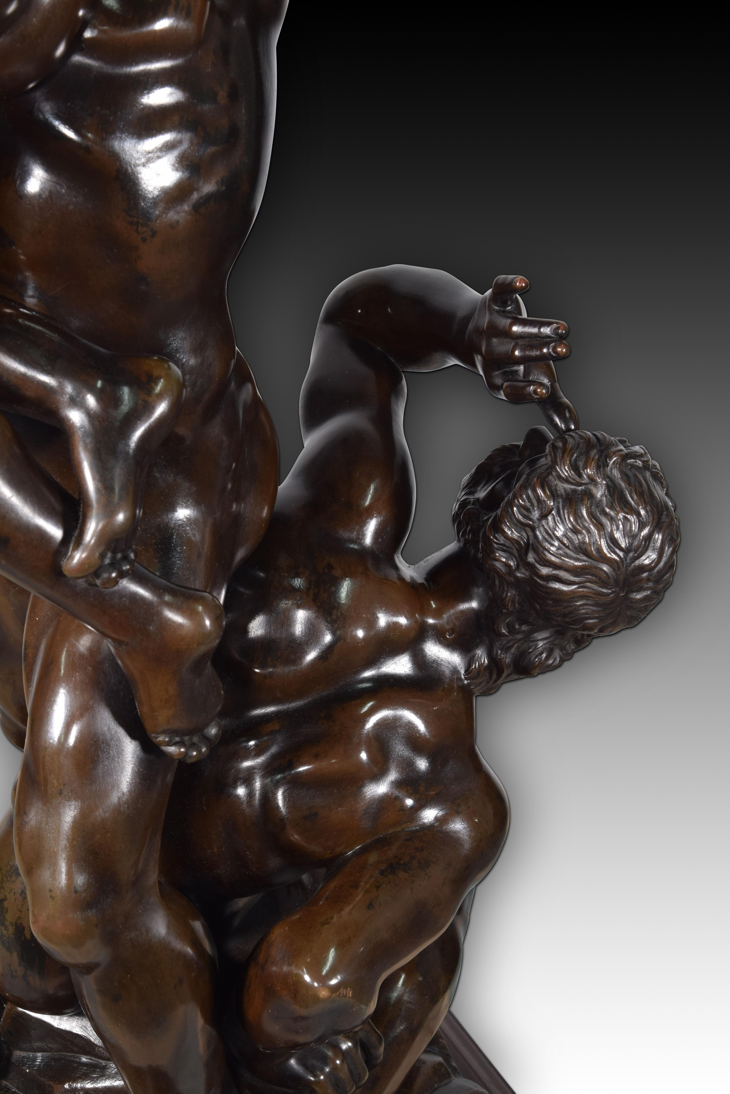 Abduction of the Sabine Woman, Bronze, 19th Century, After Giambologna For Sale 7