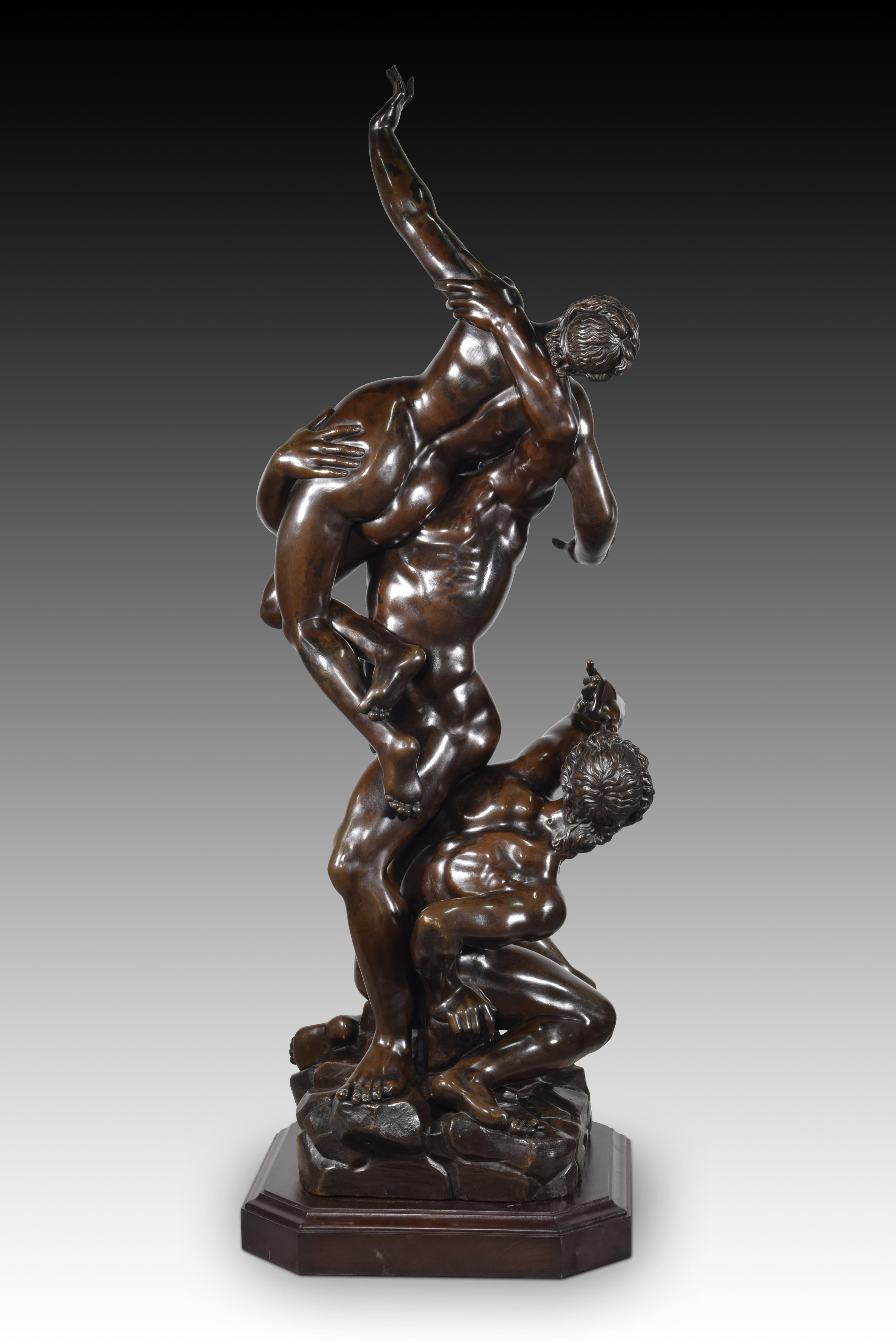 Abduction of the Sabine Woman, Bronze, 19th Century, After Giambologna In Good Condition For Sale In Madrid, ES