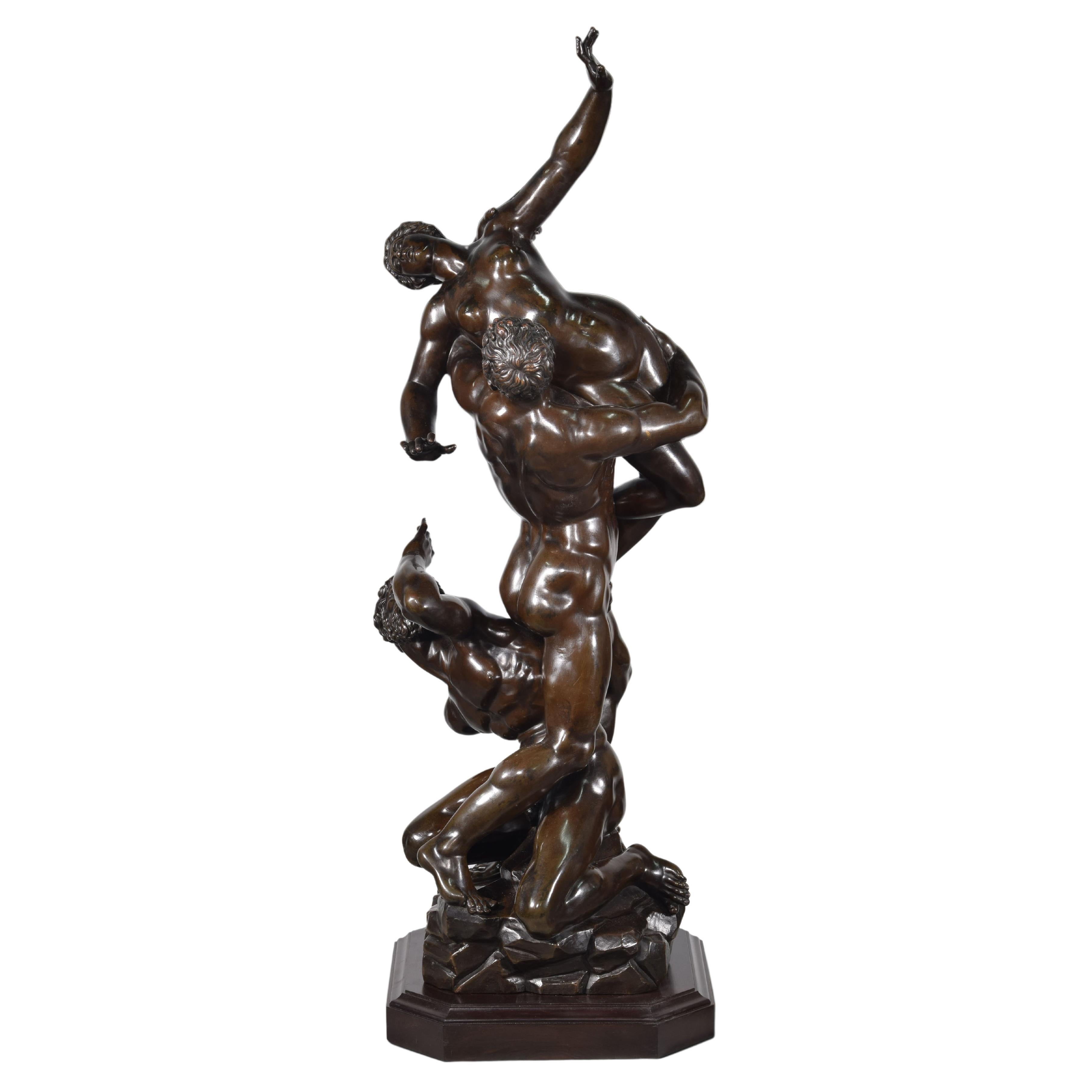 Enlèvement de la femme Sabine, bronze, 19e siècle, d'après Giambologna
