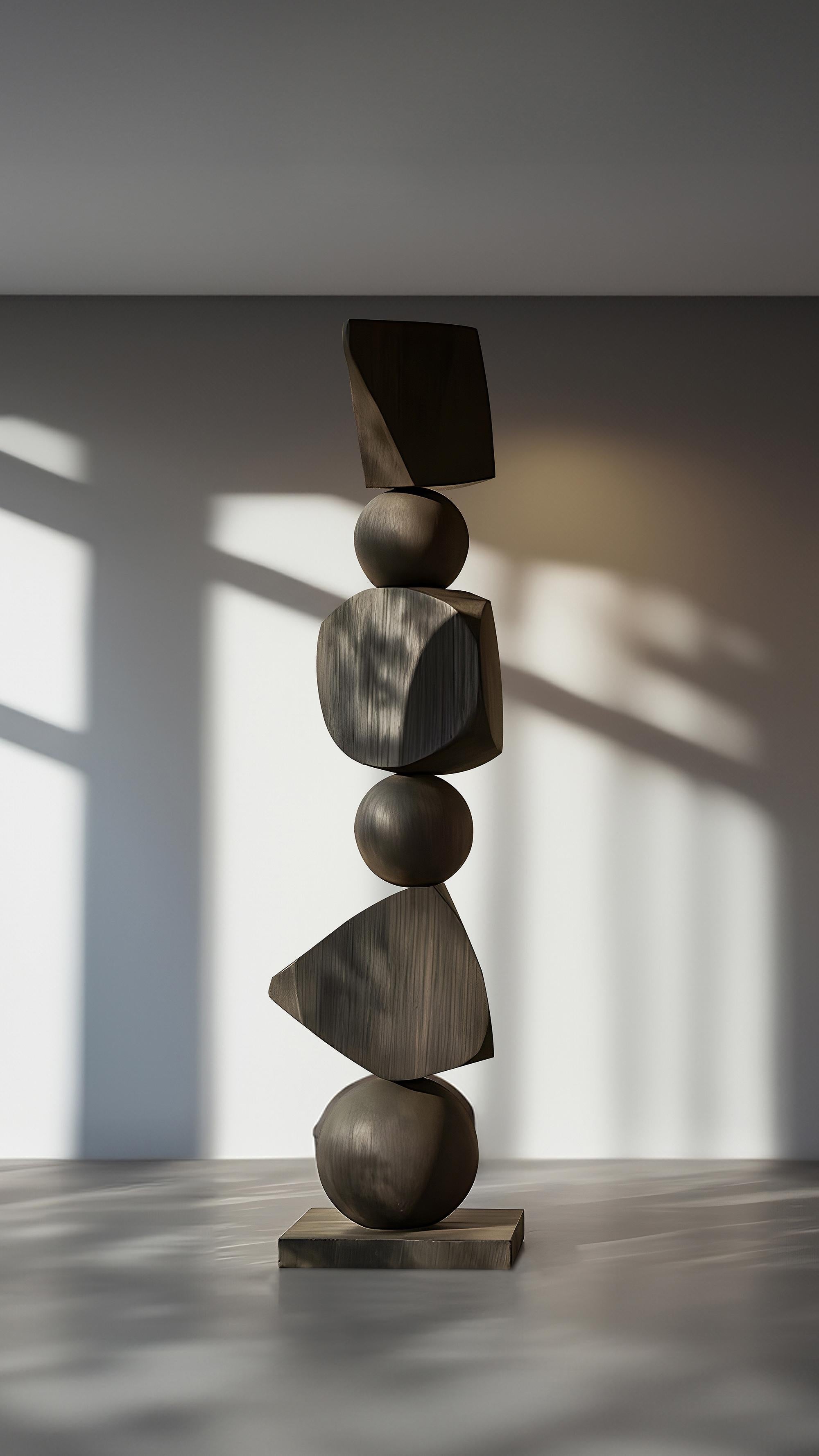 Hand-Crafted The Abstract Elegance of Burned Oak, Dark and Sleek, by Escalona, Still Stand 98 For Sale