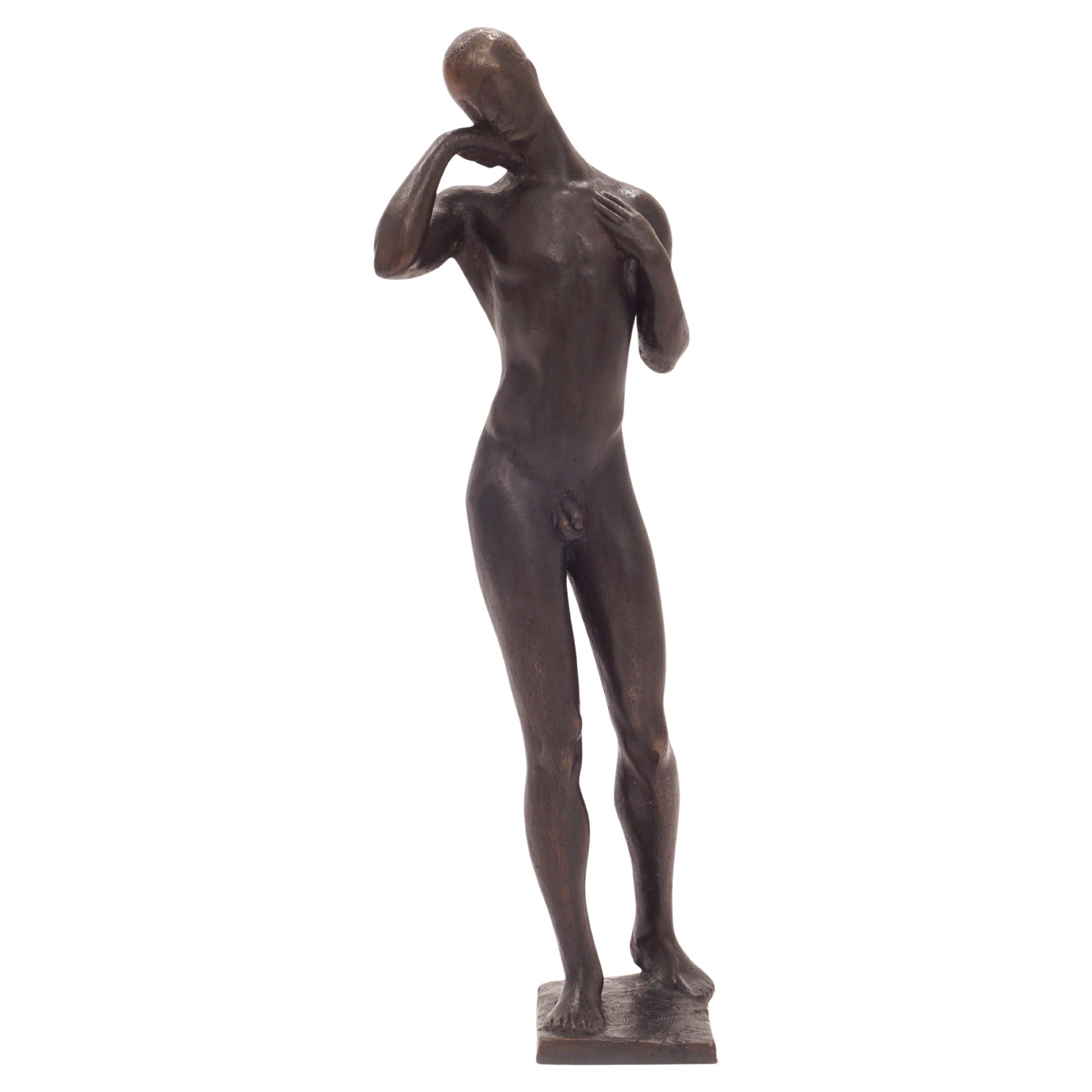 "The Abyssinian" Bronze Sculpture by Johannes Bjerg, Signed + Dated 1913, Unique For Sale