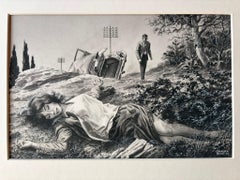 El Accidente - Ilustración Noir original de Charles Burki, 1964