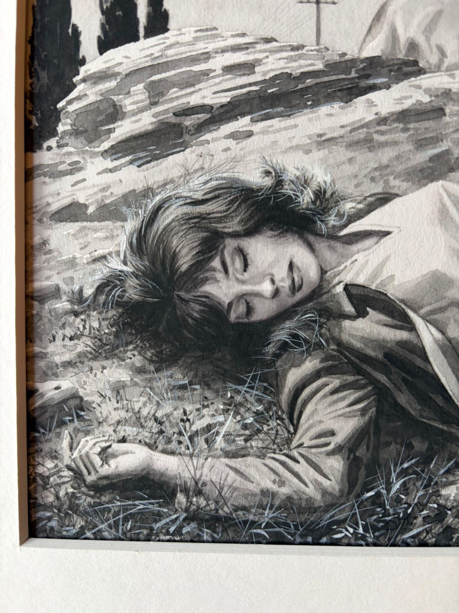 Der Unfall - Original Noir-Illustration von Charles Burki, 1964 (Niederländisch) im Angebot