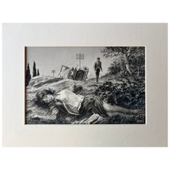 The Accident – Original Noir Illustration by Charles Burki, 1964