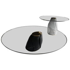 "The Diamond Addiction", Coffee Table Set ft. Marble, Glass and Brass