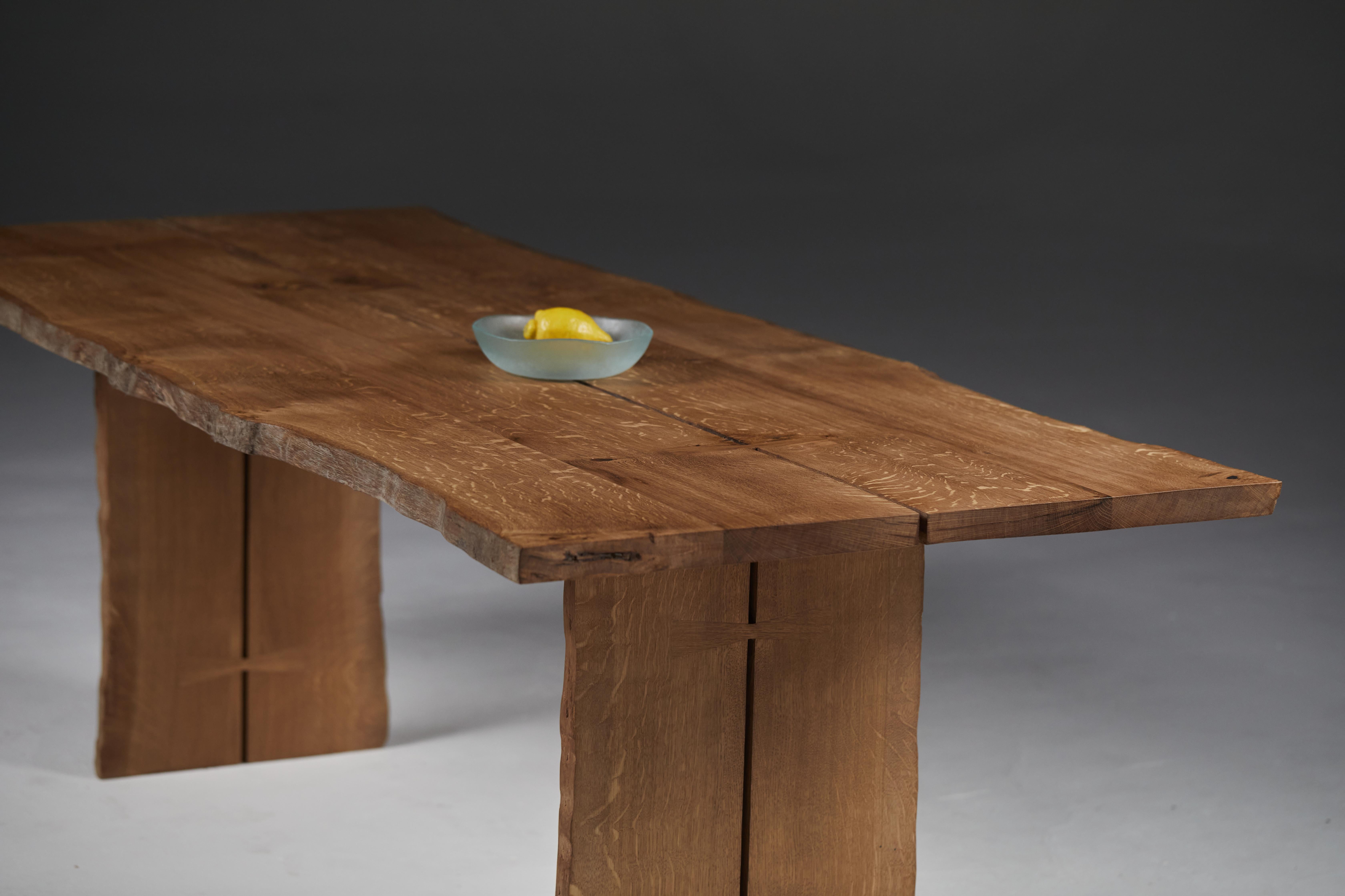 The 'Additions' butterfly joined table with live-edge English Oak. In New Condition In London, GB