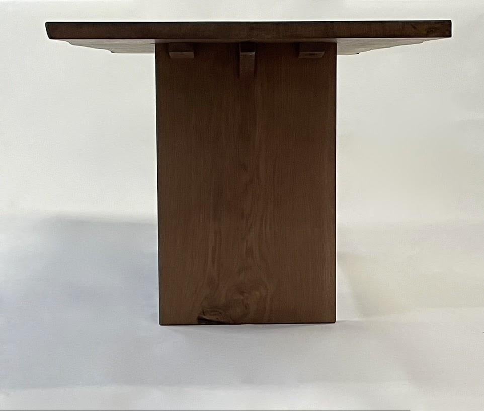 British 'Additions' Live Edge Table in book-matched solid English Oak. For Sale