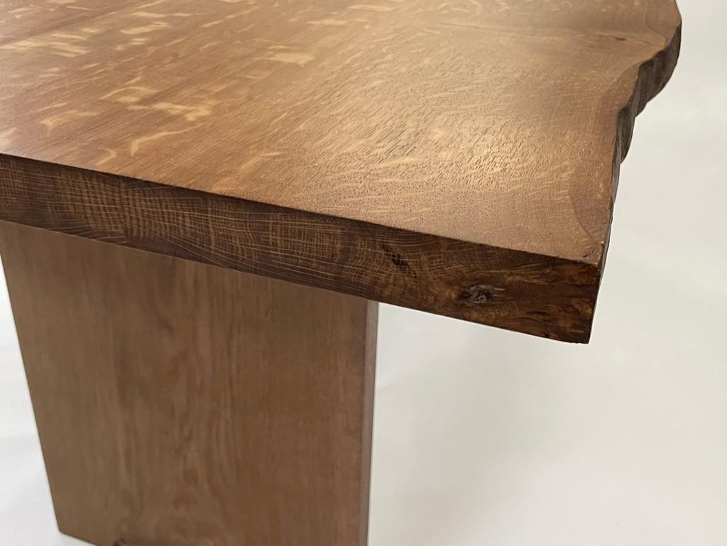 Contemporary 'Additions' Live Edge Table in book-matched solid English Oak. For Sale