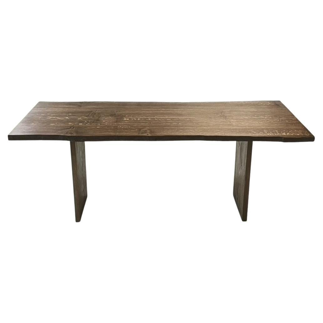 'Additions' Live Edge Table in book-matched solid English Oak. For Sale
