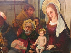 Adoration of the Magi, Catalan Baroque, S.XVI Dated 1527, Oil on Wood