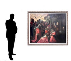 "The Adoration of the Magi" Oil on Canvas Painting, Old Master School