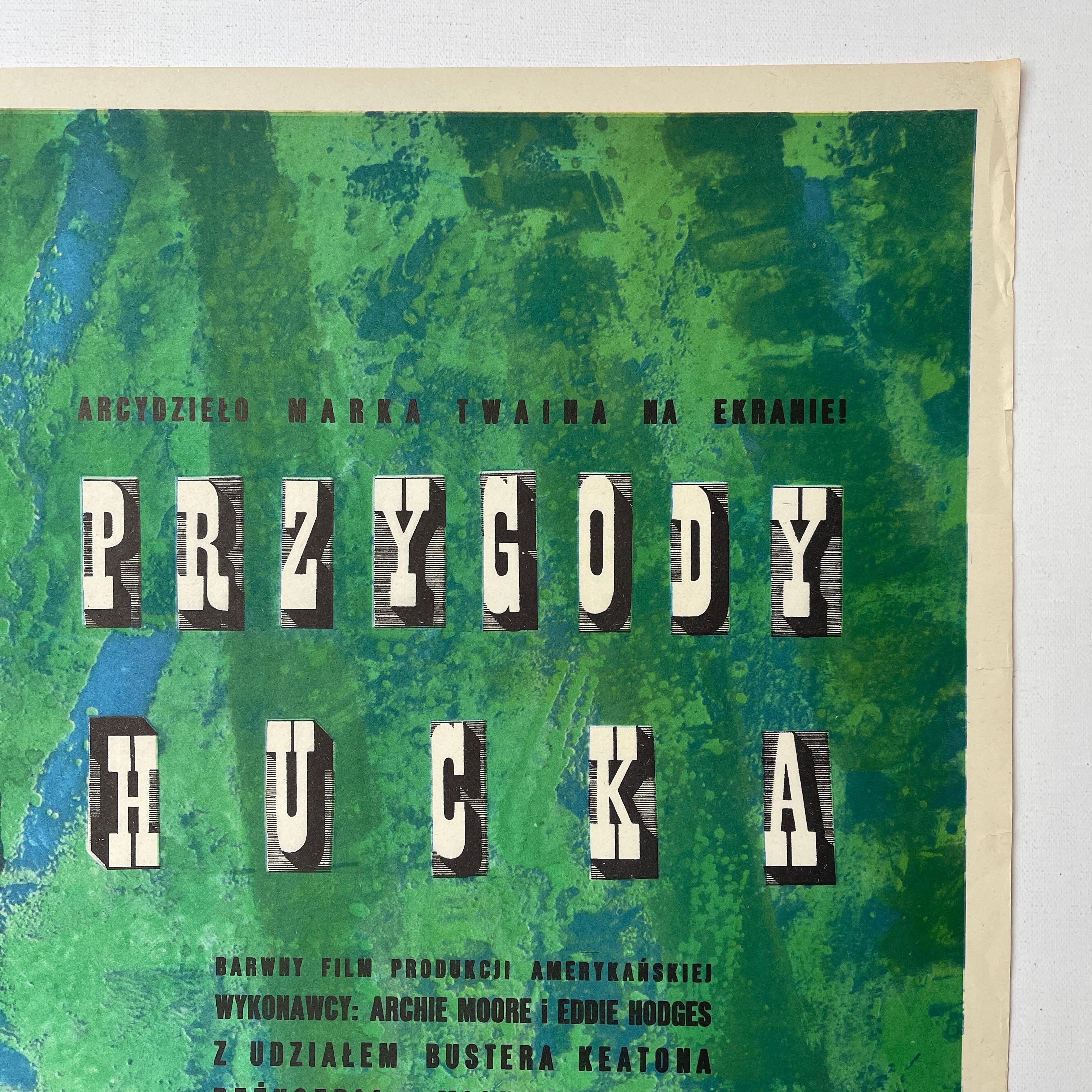 Adventures of Huckleberry Finn by Jerzy Srokowski, 1962 Polish Film Poster In Excellent Condition In London, GB