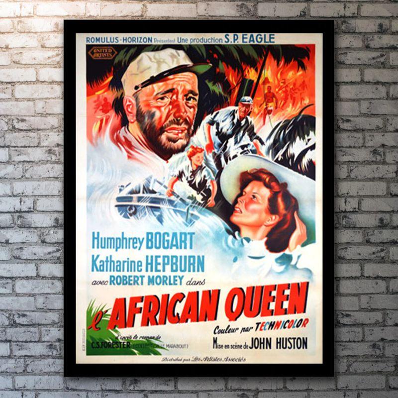 The African Queen, Unframed Poster, 1952

Original One Panel (47 X 63 Inches). In WWI East Africa, a gin-swilling Canadian riverboat captain is persuaded by a strait-laced English missionary to undertake a trip up a treacherous river and use his