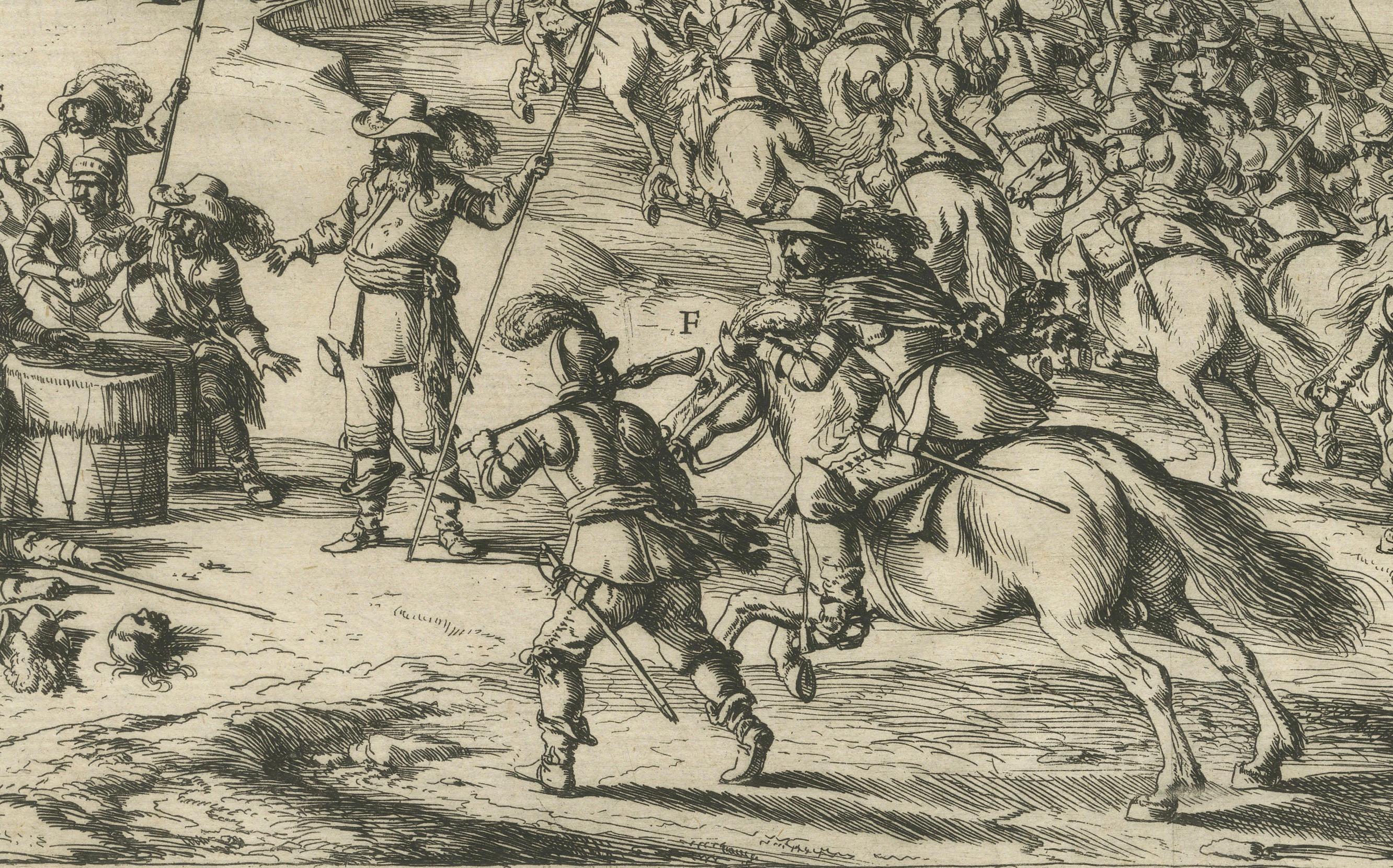 Les conséquences de la bataille d'Audenarde pendant les huit années de guerre gravée en 1632 en vente 1