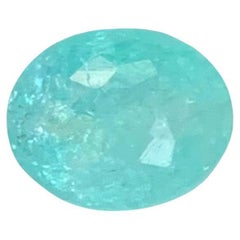 Gemma di forma ovale di tormalina Paraiba sciolta naturale certificata AIG da 0,98 carati