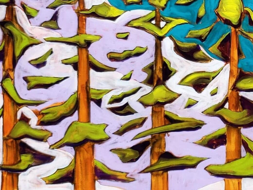 Américain The Air Up Up There par James Mattison, 30x40, huile sur toile de bois, 2021 en vente