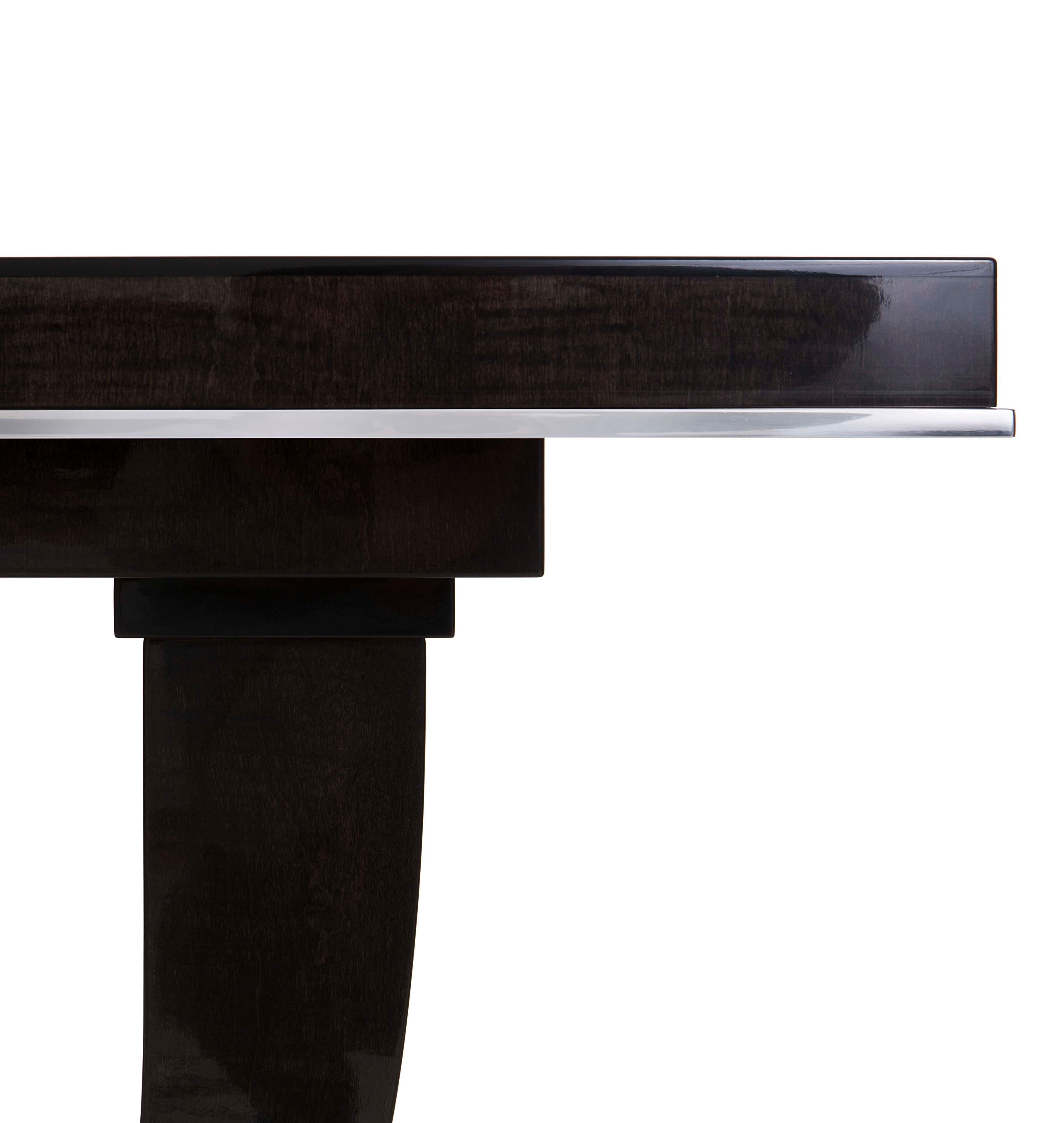 Davidson's Art Deco Albany Console Table, in Sycamore Black with Polished Nickel In New Condition In London, GB