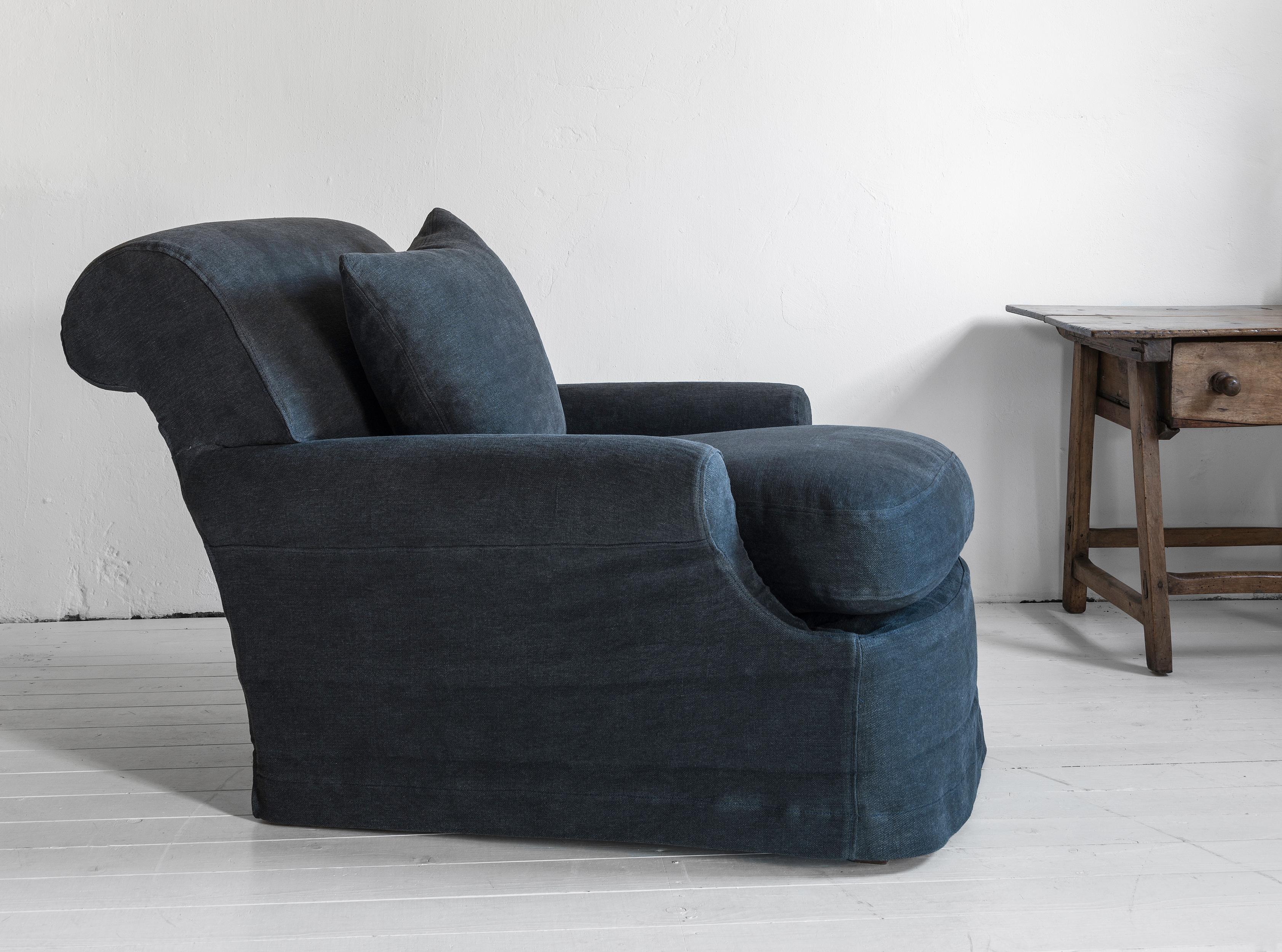 The Albert, fauteuil en lin belge fabriqué sur mesure Neuf - En vente à Jesteburg, DE