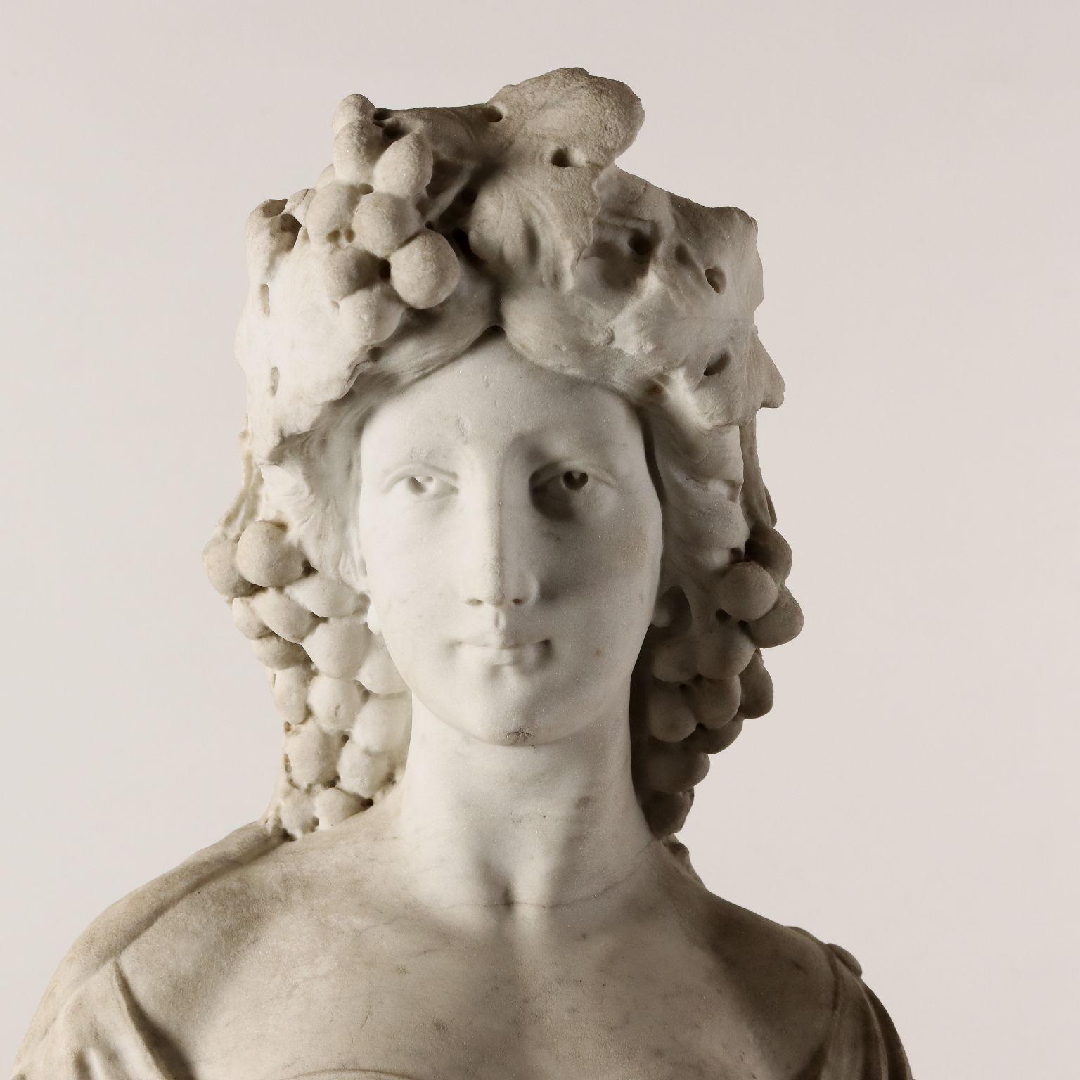 Autre L'Allégorie du marbre blanc d'automne Italie XIXe siècle en vente