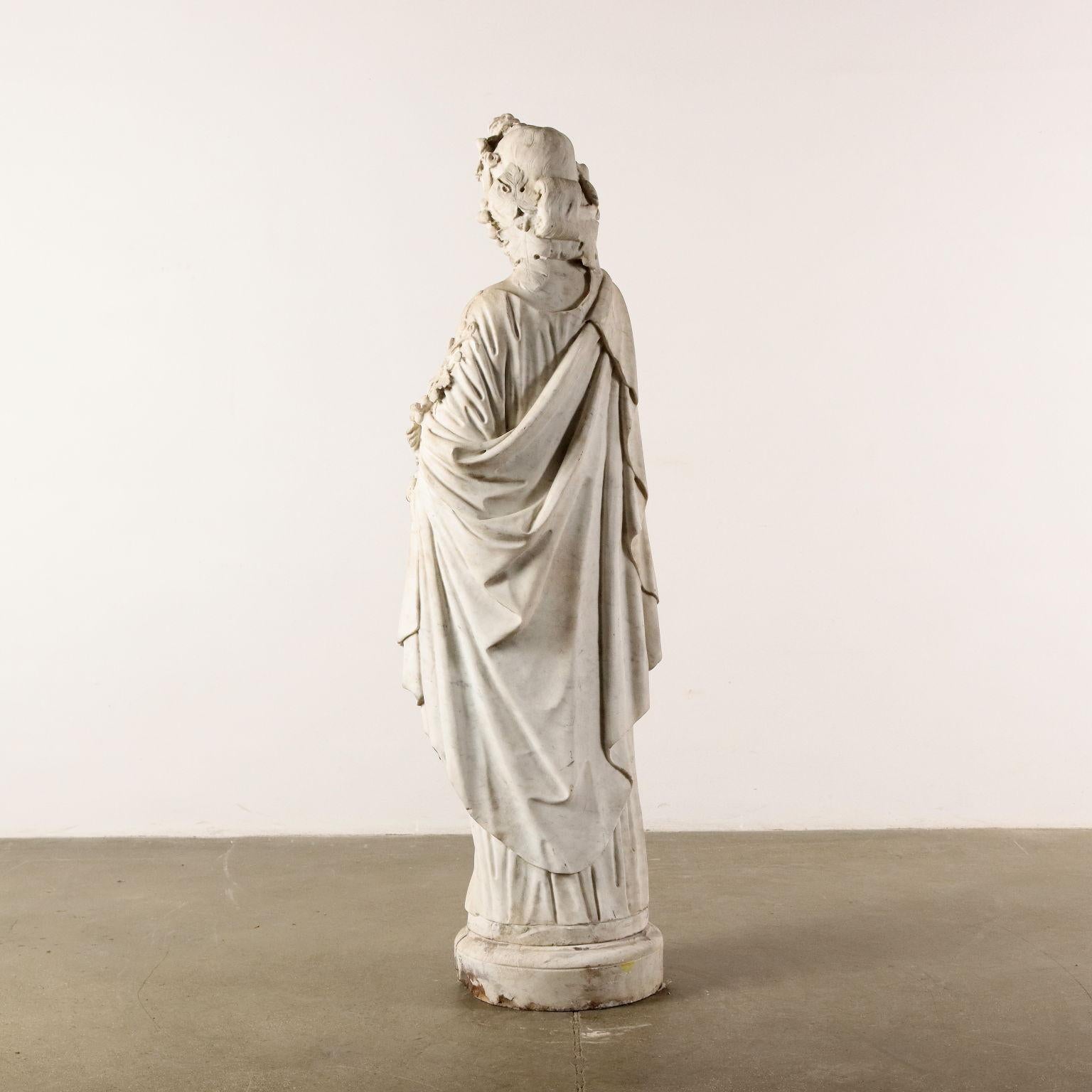 The Allegory of Autumn White Marble Italy XIX Century For Sale 2