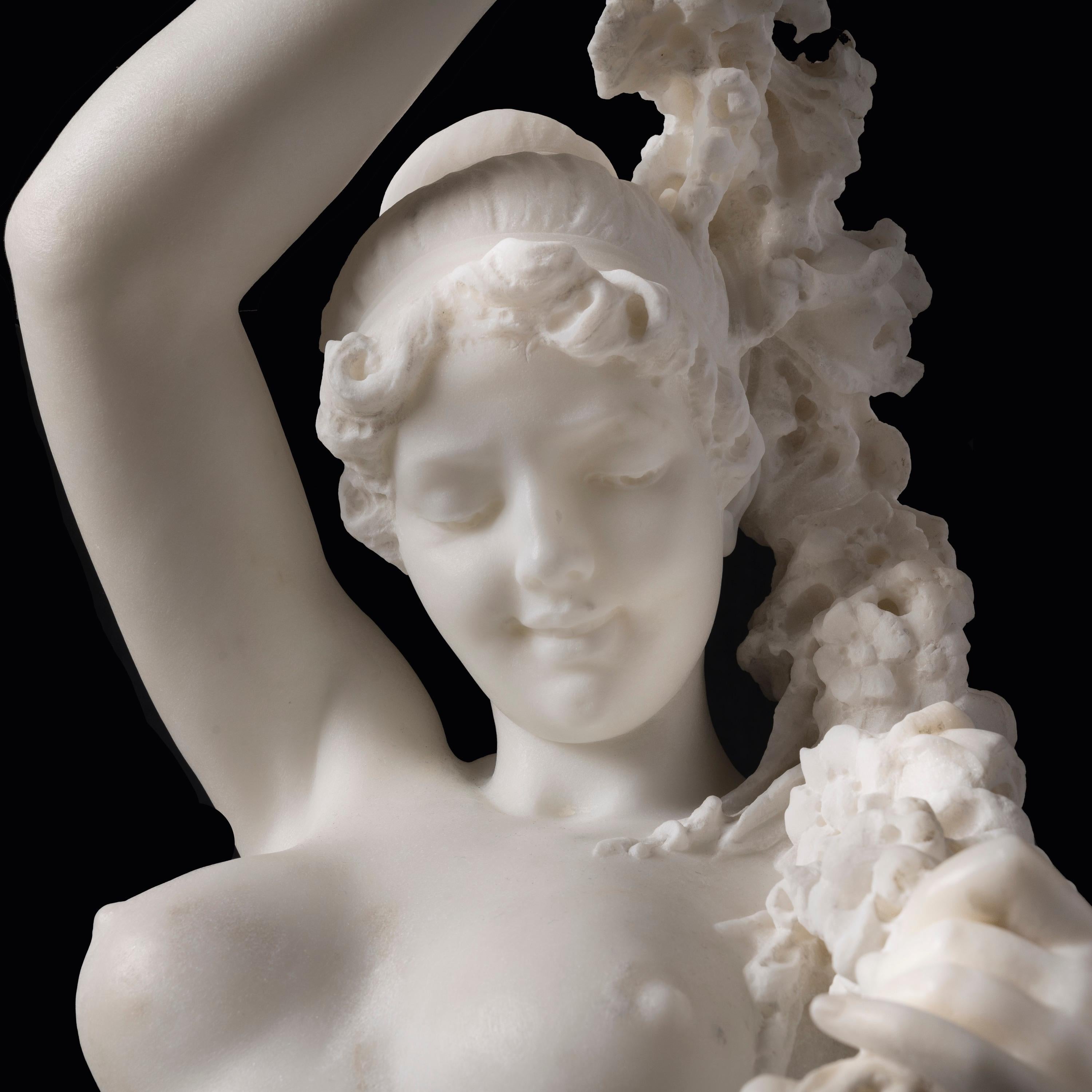 Sculpture italienne en marbre du 19ème siècle « Allégorie du printemps » en vente 5