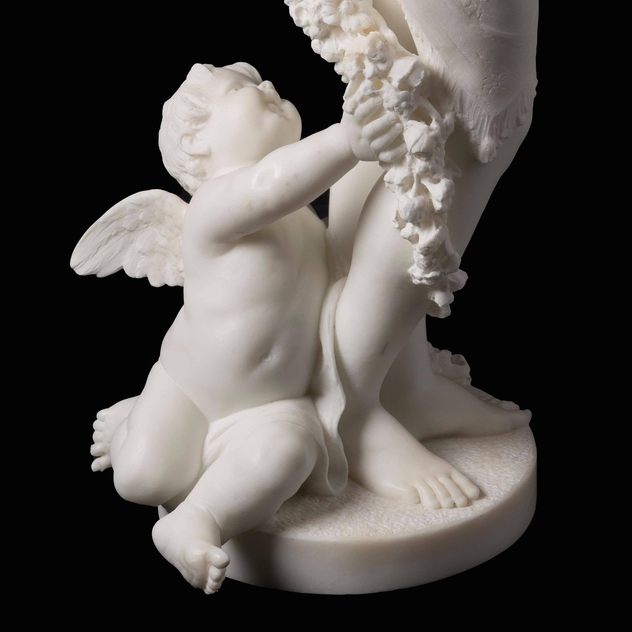Sculpture italienne en marbre du 19ème siècle « Allégorie du printemps » en vente 6