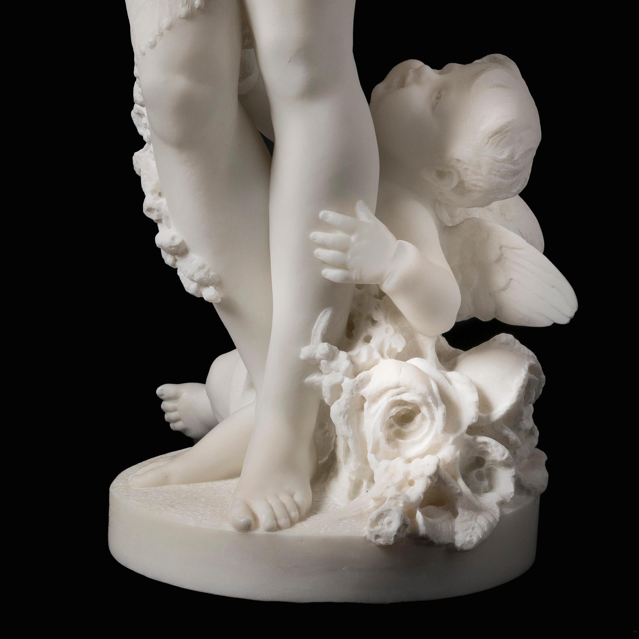 Sculpture italienne en marbre du 19ème siècle « Allégorie du printemps » en vente 3