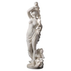 Antique The 'Allegory of Spring' 19th Century Italian Marble Sculpture