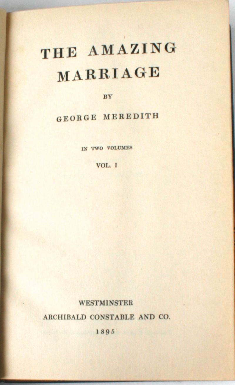 English The Amazing Marriage, First Edition Bound in Blue Calf, 1895