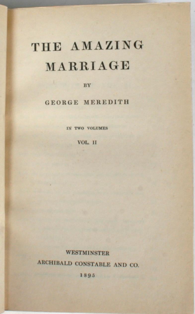 Gilt The Amazing Marriage, First Edition Bound in Blue Calf, 1895