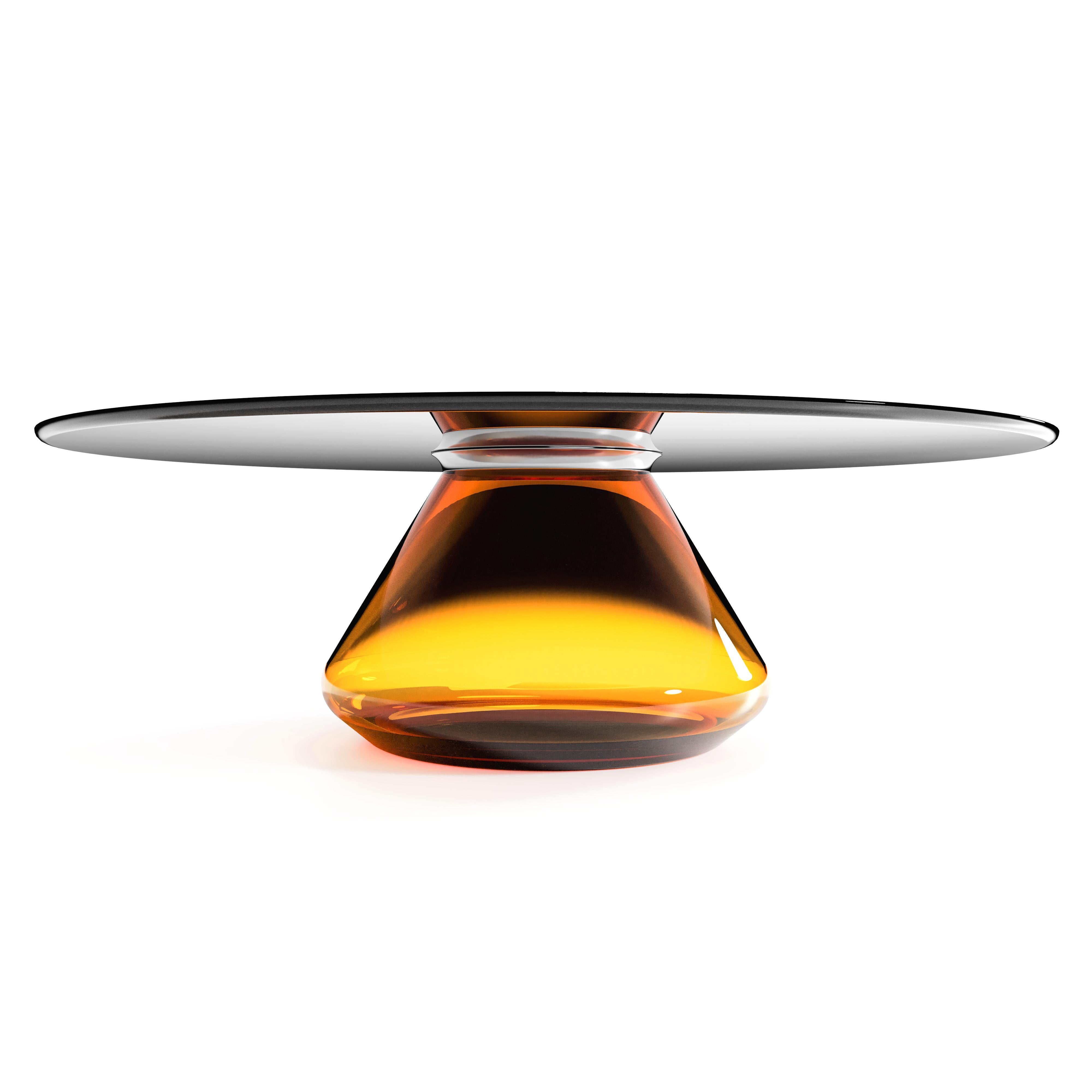 Glass The Amber Eclipse II Coffee Table by Grzegorz Majka