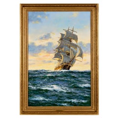 Vintage "The American Clipper Red Cloud at Sunset" by Henry Scott