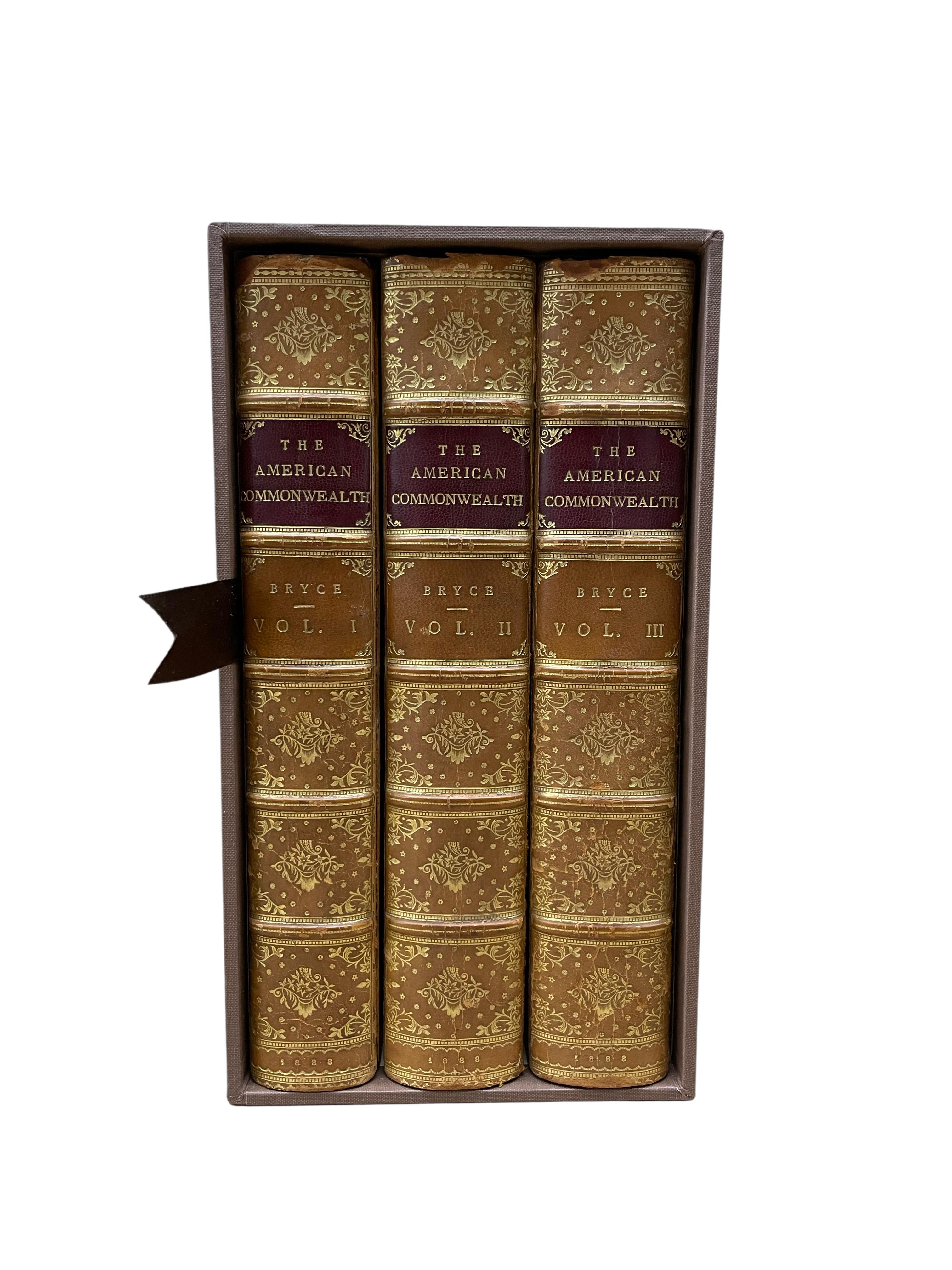 English The American Commonwealth by James Bryce, Three Volume Set, 1888