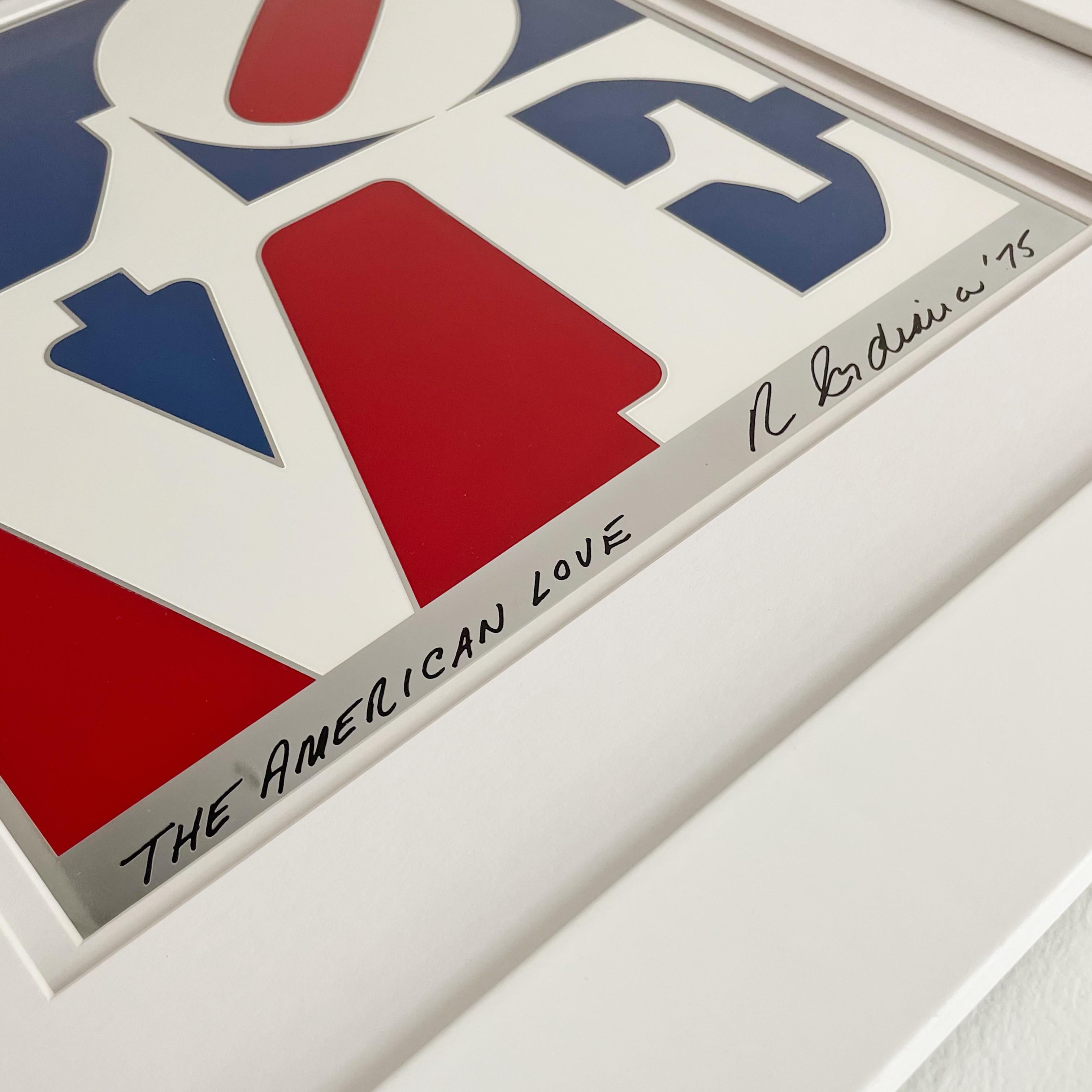 American Love by Robert Indiana Framed Enamel on Aluminum, 1975 In Excellent Condition In West Palm Beach, FL