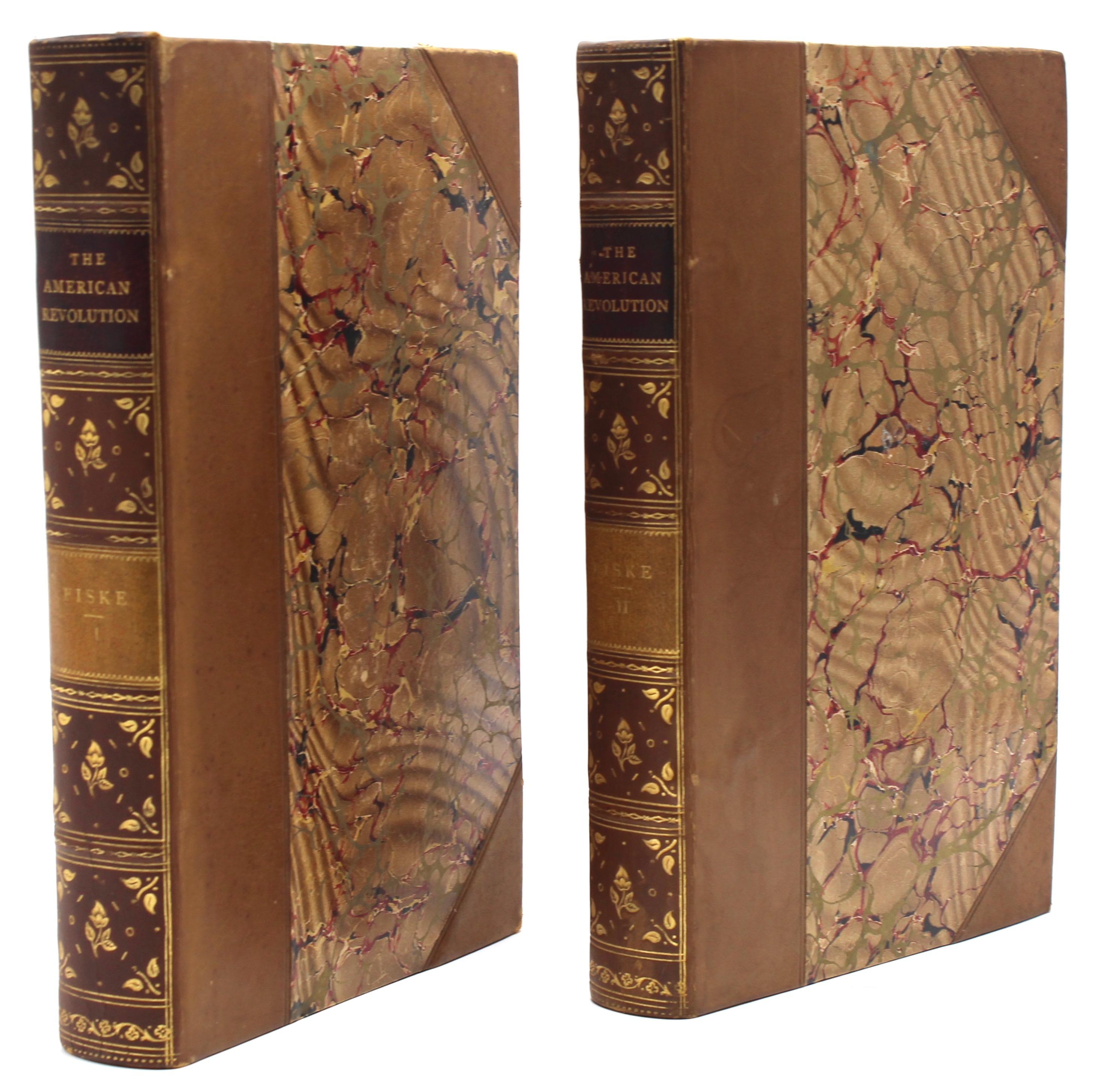 Papier La Révolution américaine de John Fiske, impression ultérieure, deux volumes, 1901 en vente