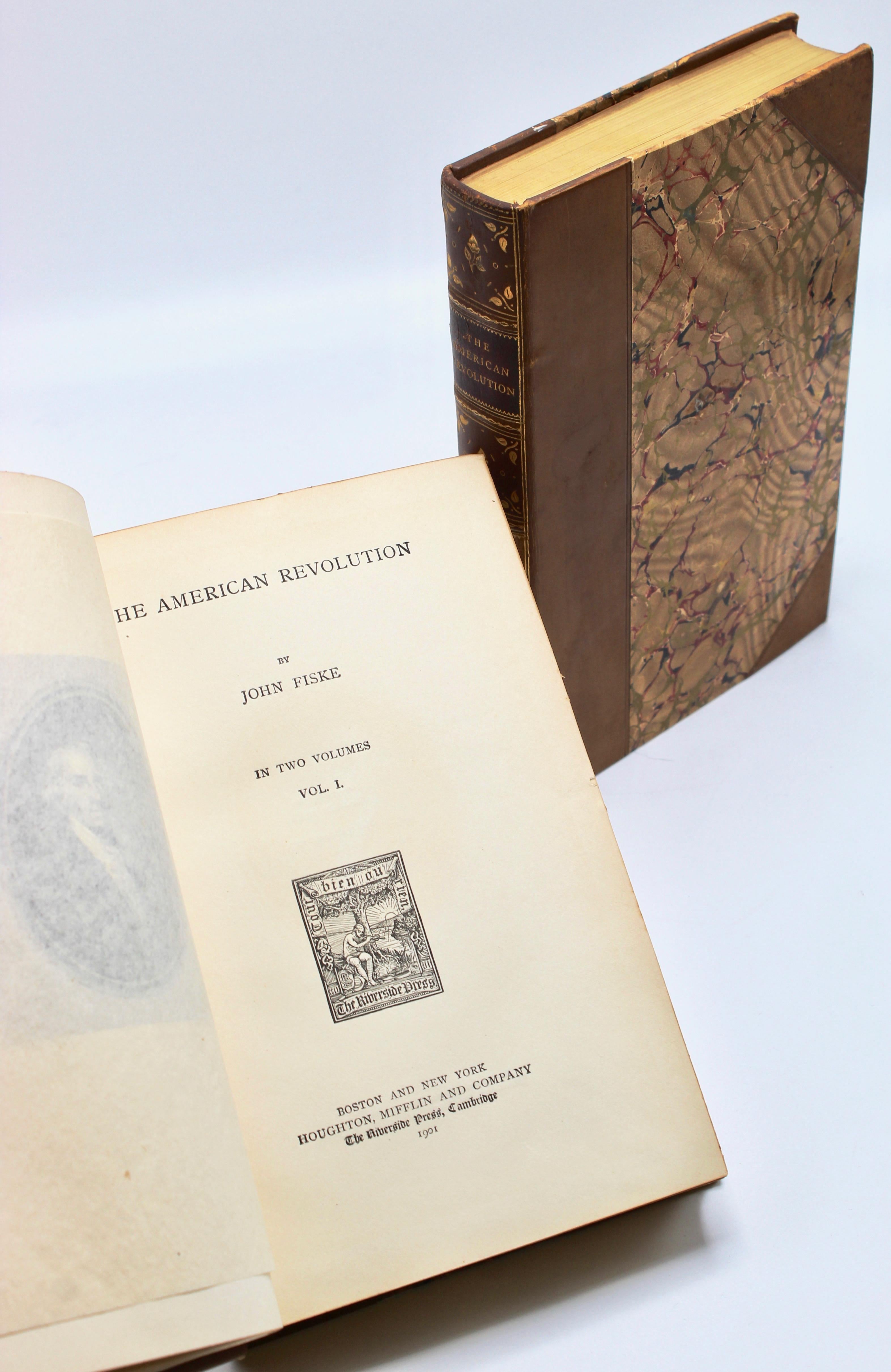La Révolution américaine de John Fiske, impression ultérieure, deux volumes, 1901 en vente 1