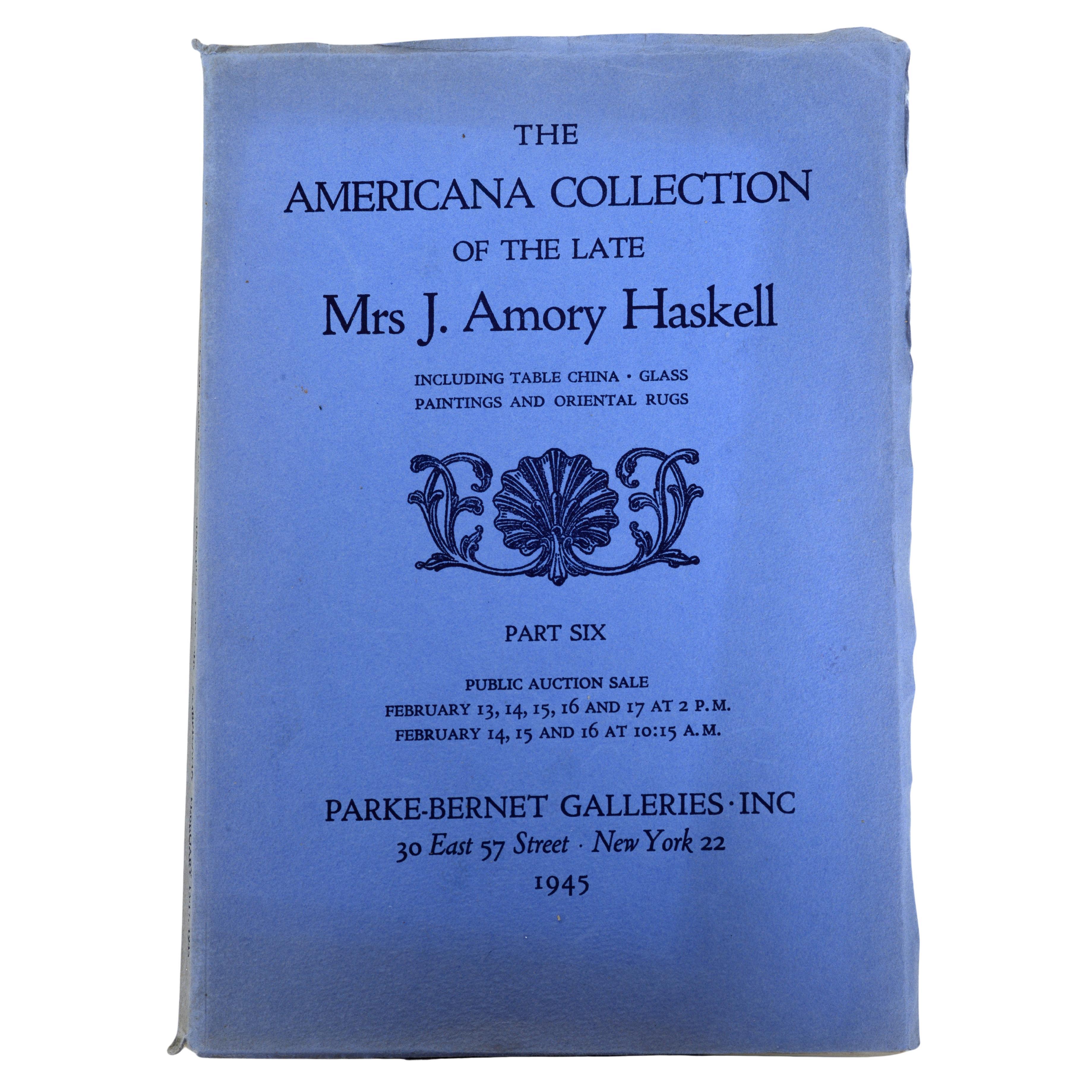 Die Americana Collection der verstorbenen Mrs. J. Amory Haskell. Teil 6, Parks-Bernet