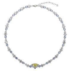 The Amphitrite Choker - Yellow, White & Blue Sapphires, Black Moissanite, 14kt