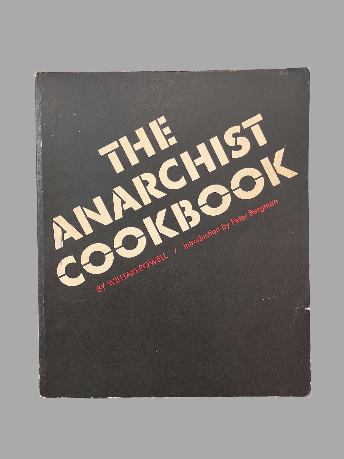 The Anarchist Cookbook by William Powell, rare 1st edition, 2nd printing 1971. Soft cover binding of the notorious counterculture work originally banned by the United States government. Shows wear