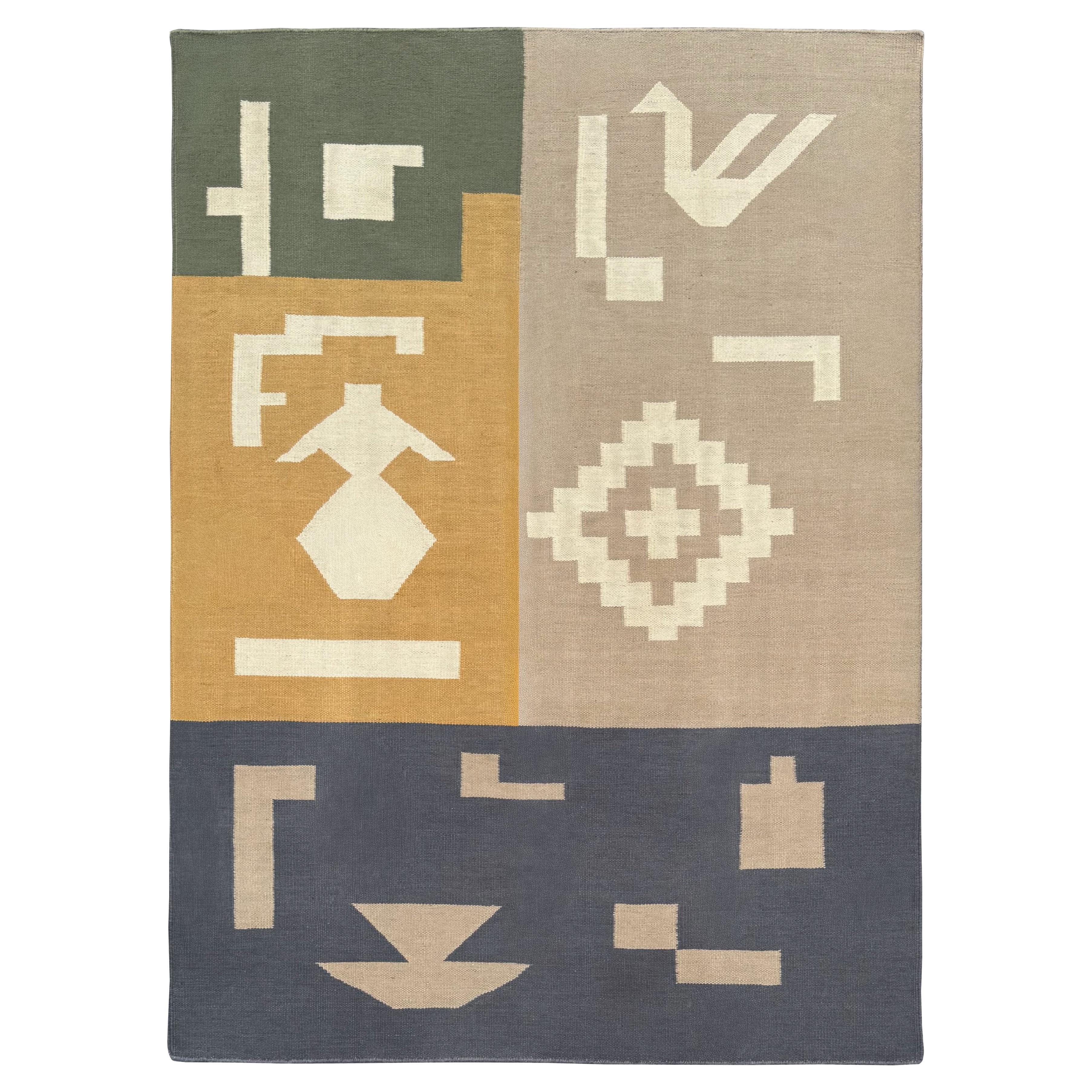 The Anatolia Collection Contemporary  Türkischer handgewebter flachgewebter Kilim-Teppich im Angebot