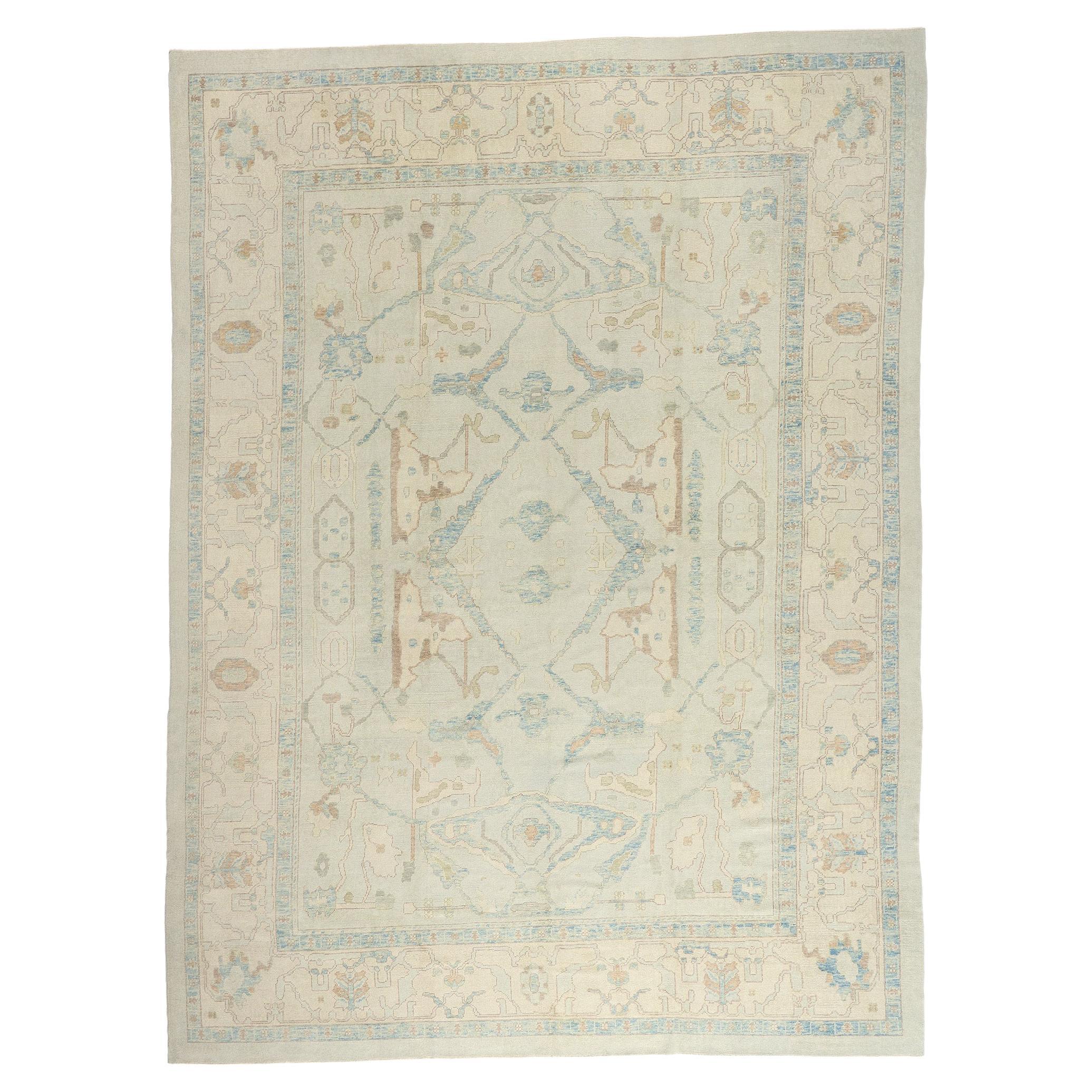 The Anatolian Cipher: A Modern Turkish Oushak Masterpiece of Monumental Poise