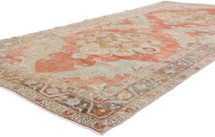 The Anatolian Duet: Vintage Turkish Oushak Masterpiece of Sophisticated Elegance