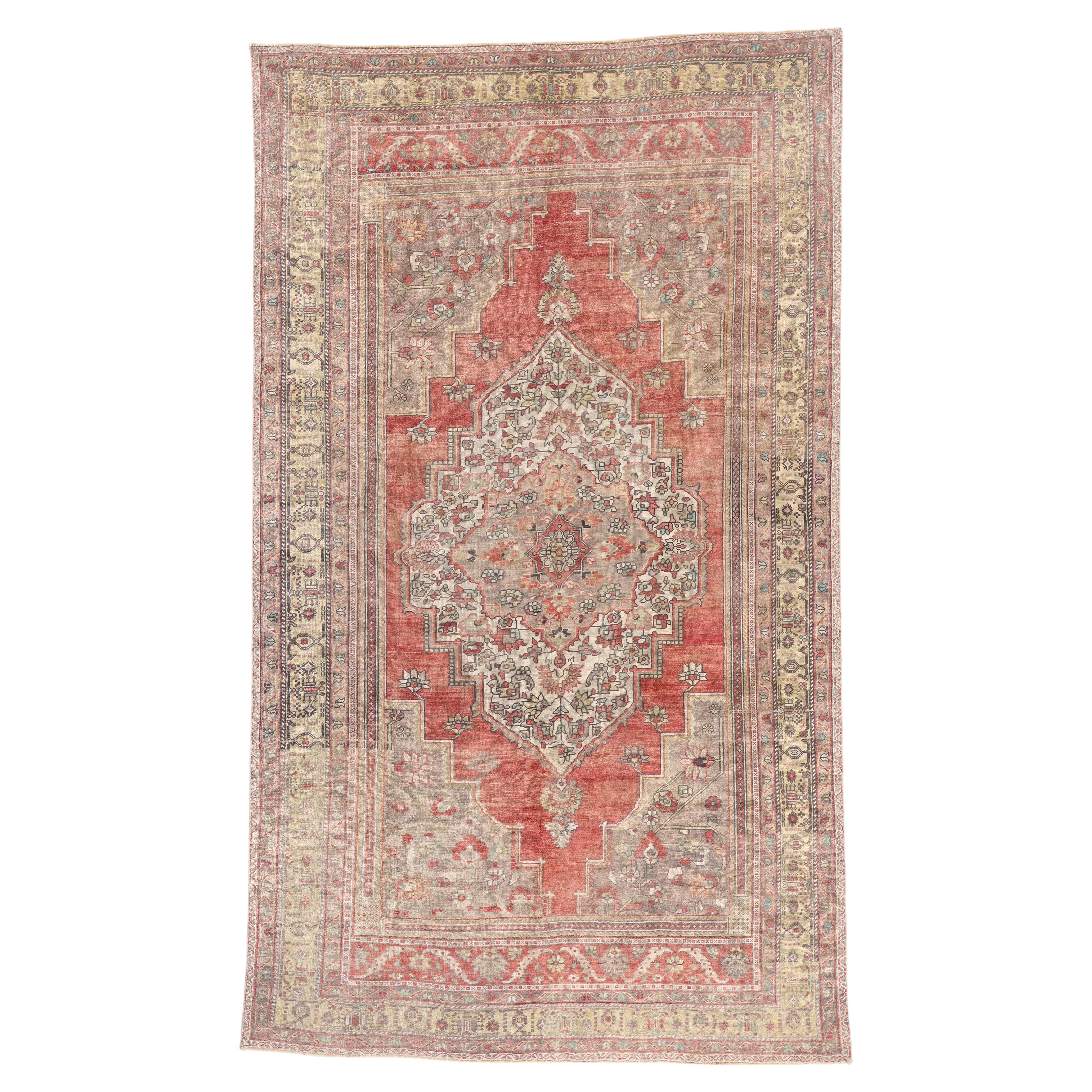 The Anatolian Jewel: A Vintage Turkish Oushak Masterpiece of Noble Refinement