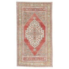 The Anatolian Reverie: A Vintage Turkish Oushak Masterpiece of Regal Grace