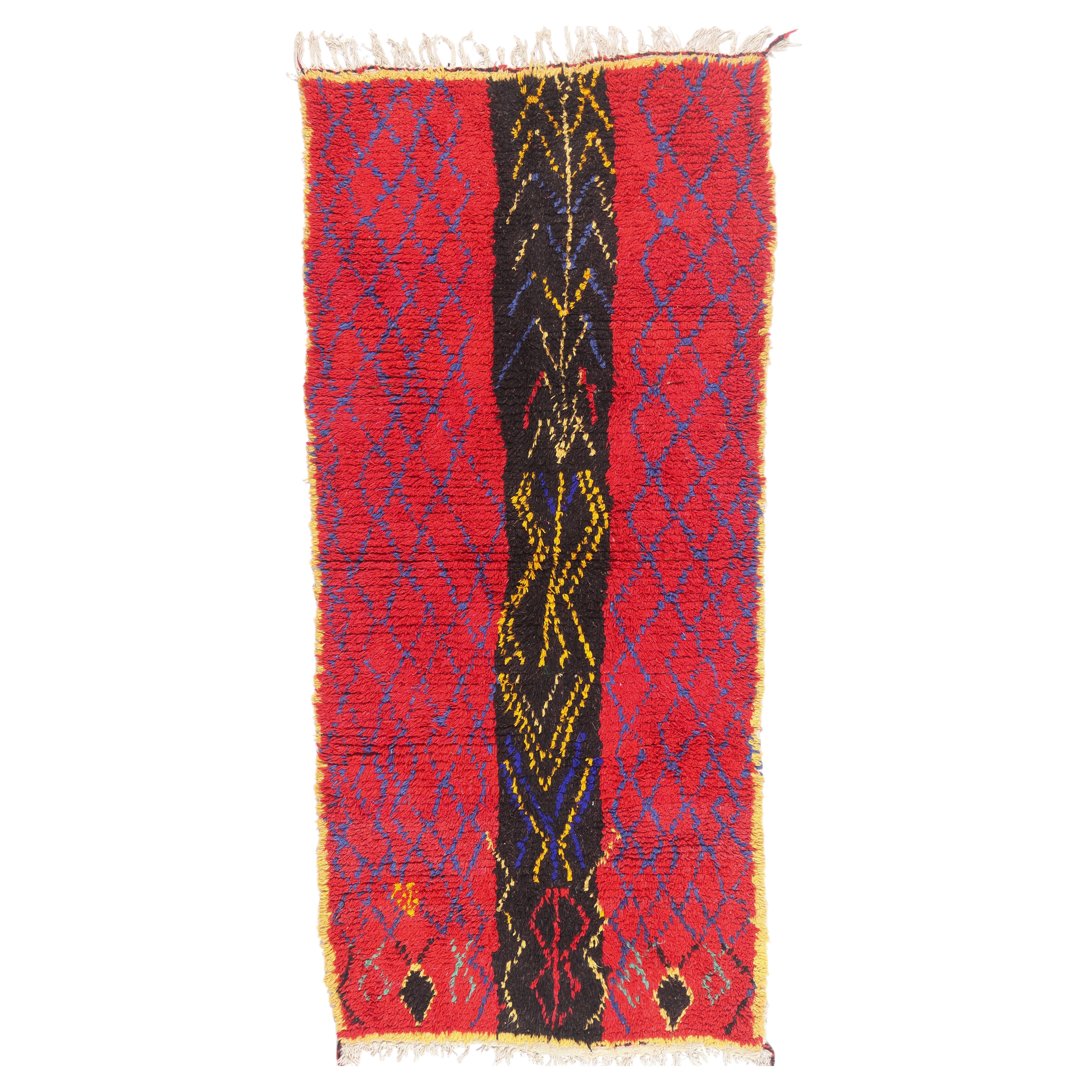 The Ancestral Axis: A Vintage Moroccan Boujad Masterpiece of Sacred Lineage For Sale