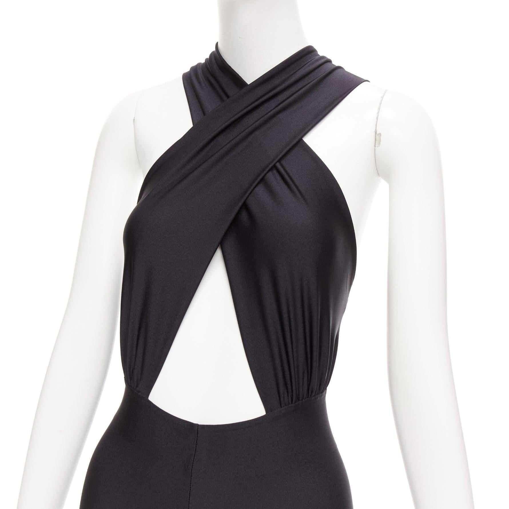 THE ANDAMANE Hola black stretchy cross front halter jumpsuit S
Reference: LNKO/A02336
Brand: The Andamane
Model: Hola
Material: Polyamide, Blend
Color: Black
Pattern: Solid
Closure: Pullover
Extra Details: Crisscross back.
Made in: