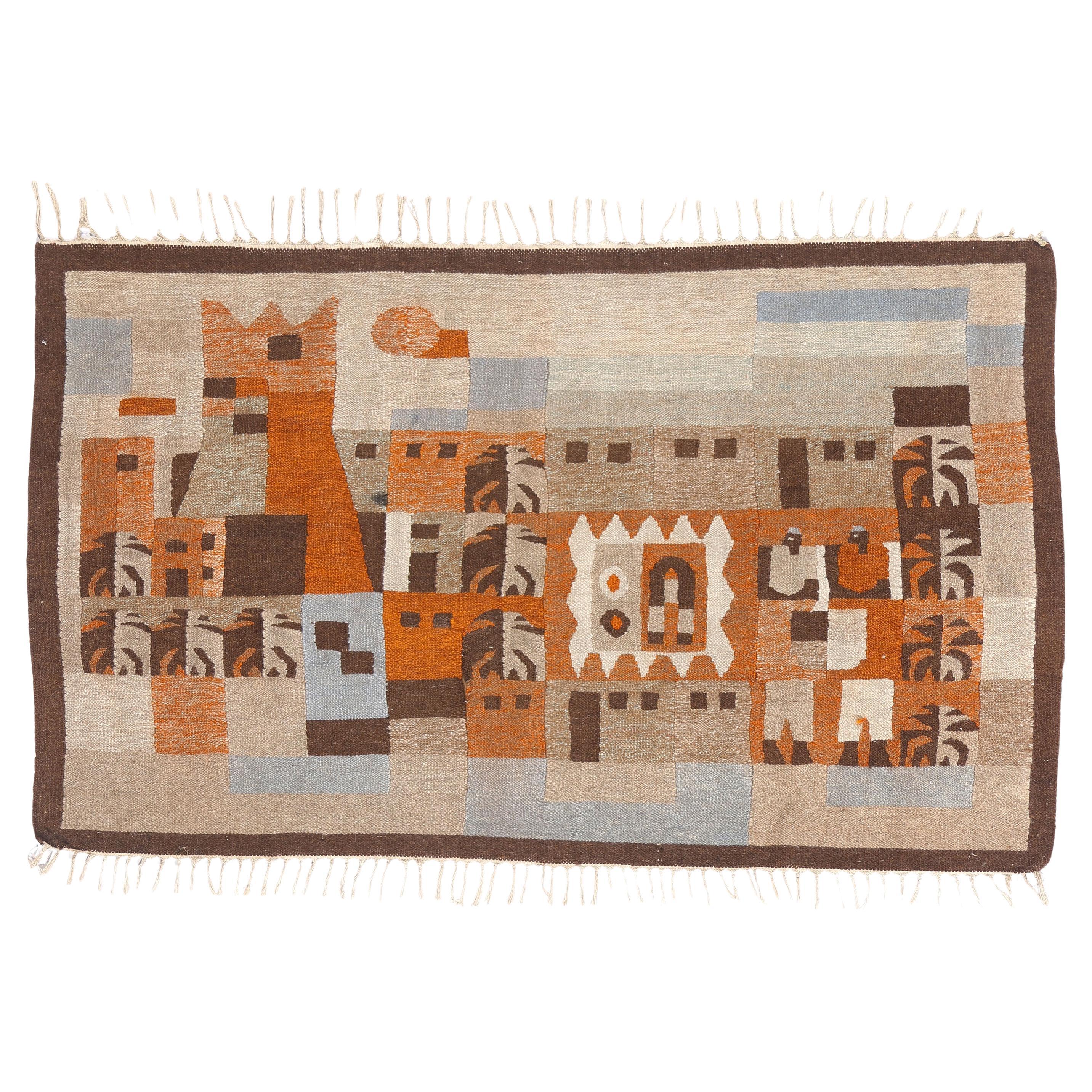 La citadelle des Andes : une tapisserie péruvienne d
époque de l
ordre symbolique moderniste en vente