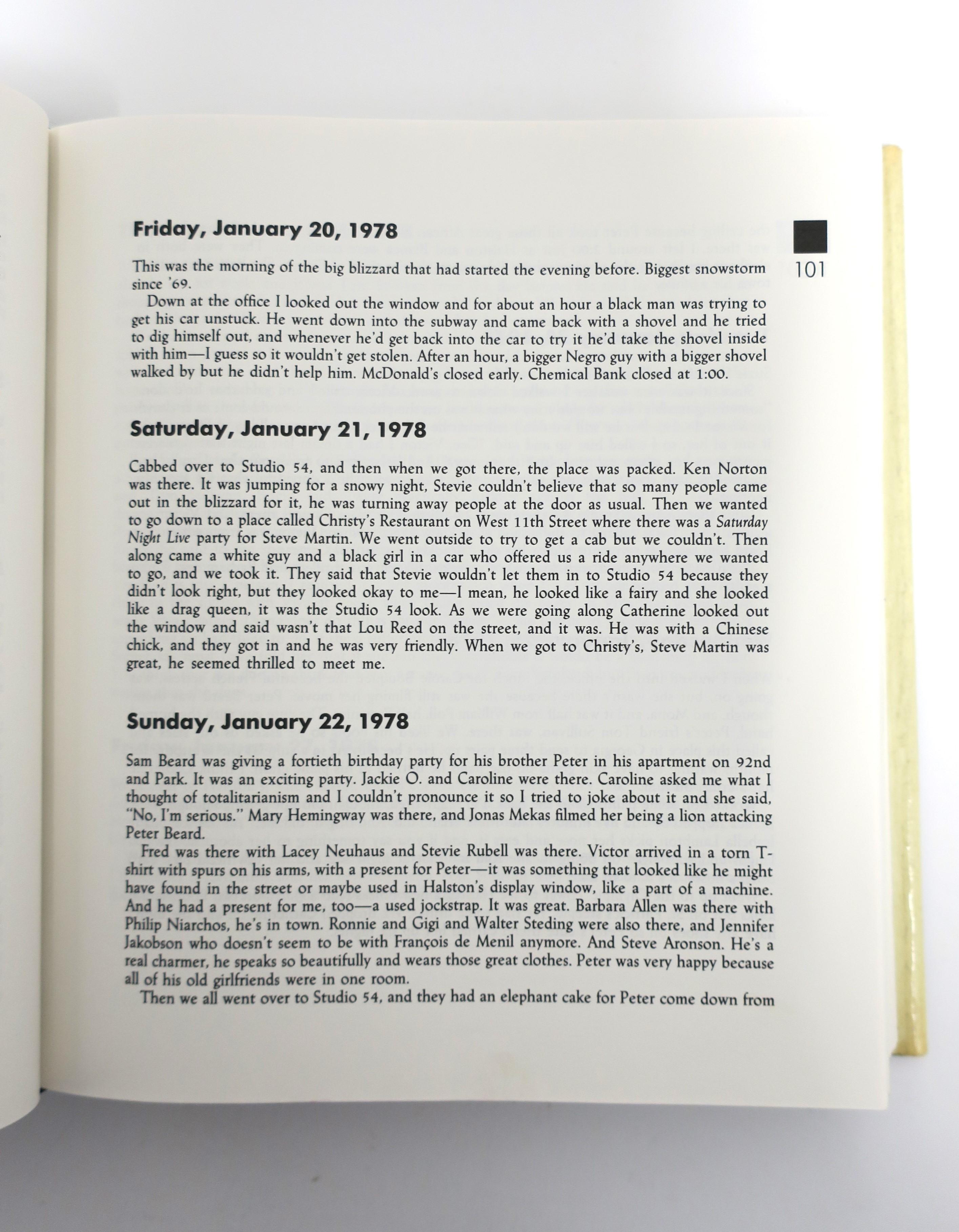 Fin du 20e siècle Andy Warhol Diaries, Livre de bibliothèque ou de table basse à couverture rigide, 1989 en vente