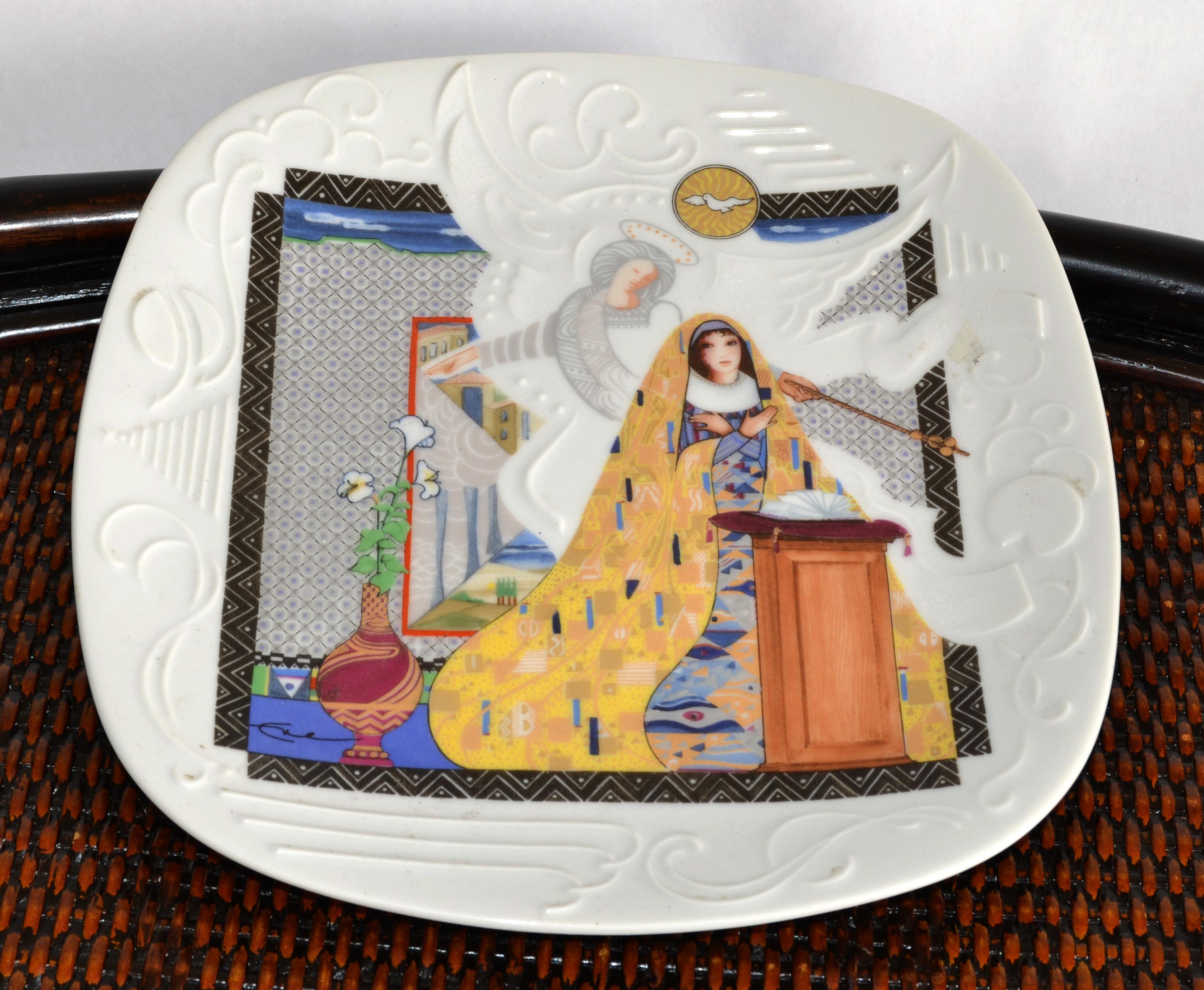 Mid-Century Modern The Annunciation by Eve Licea, 1st Plate of The Story of Christmas Series, 1988 For Sale