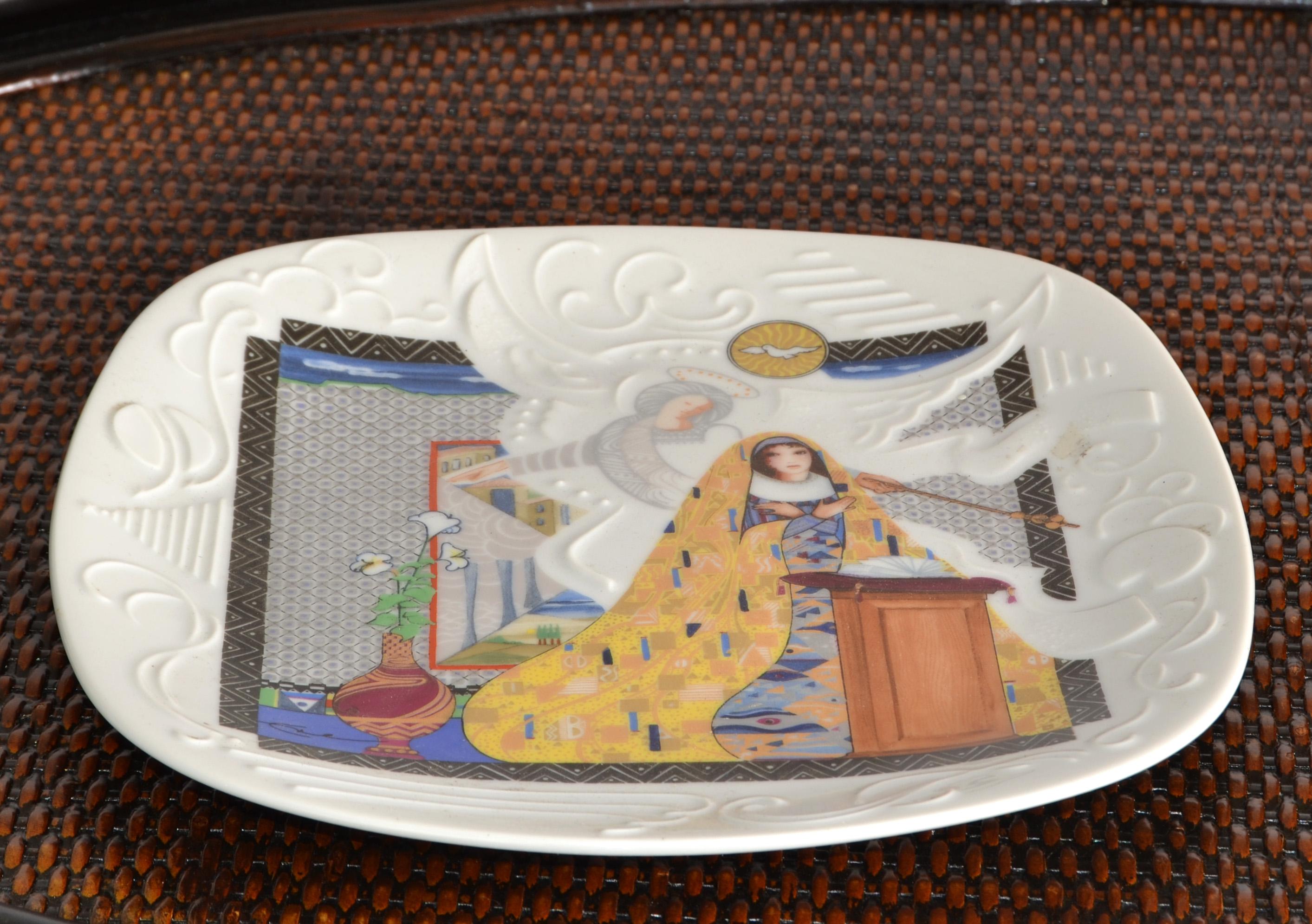 Hand-Crafted The Annunciation by Eve Licea, 1st Plate of The Story of Christmas Series, 1988 For Sale